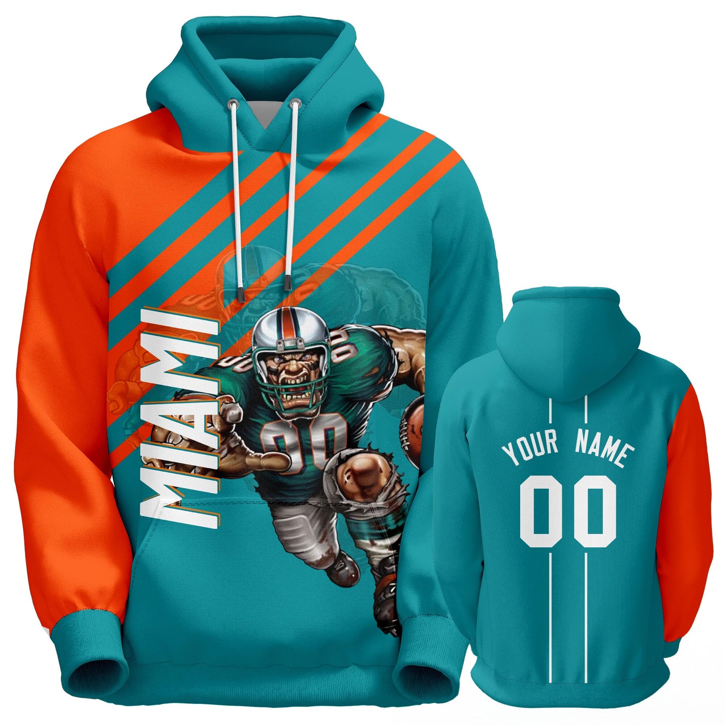 Custom Football Hoodie City Mascots Hooded Sweatshirt Personalized Name Number Fans Gift