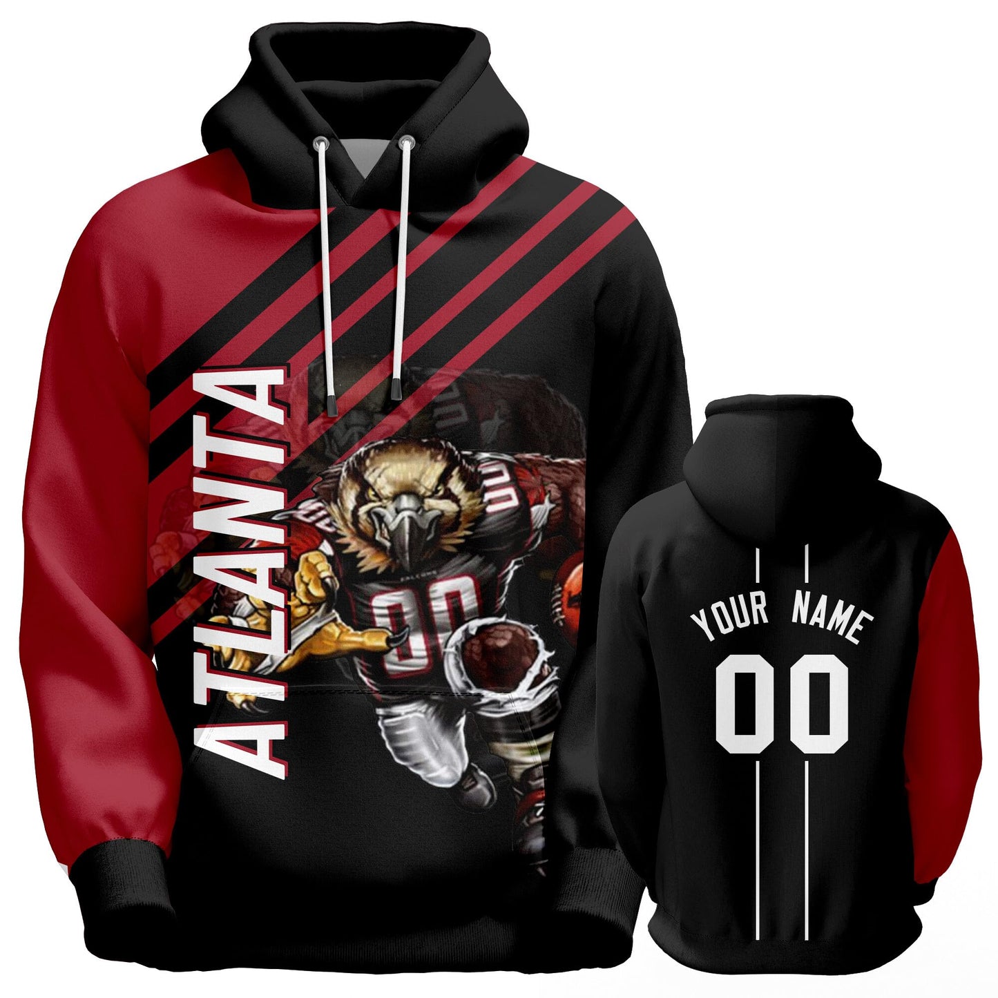 Custom Football Hoodie City Mascots Hooded Sweatshirt Personalized Name Number Fans Gift