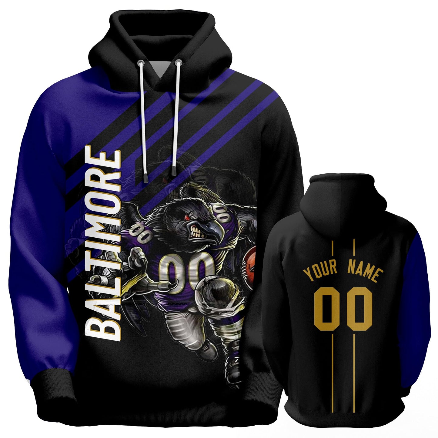 Custom Football Hoodie City Mascots Hooded Sweatshirt Personalized Name Number Fans Gift