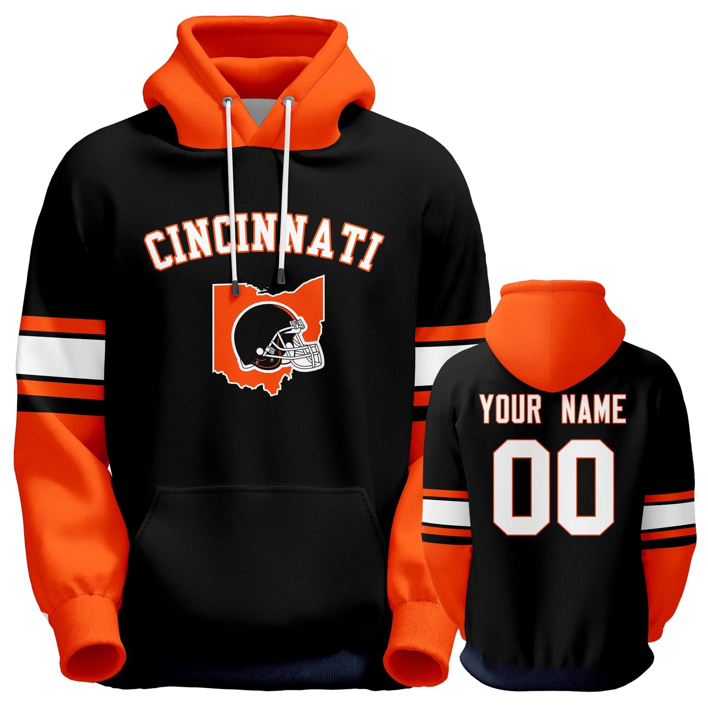 Custom Football Hoodie Personalized Team Pullover Sweatshirt