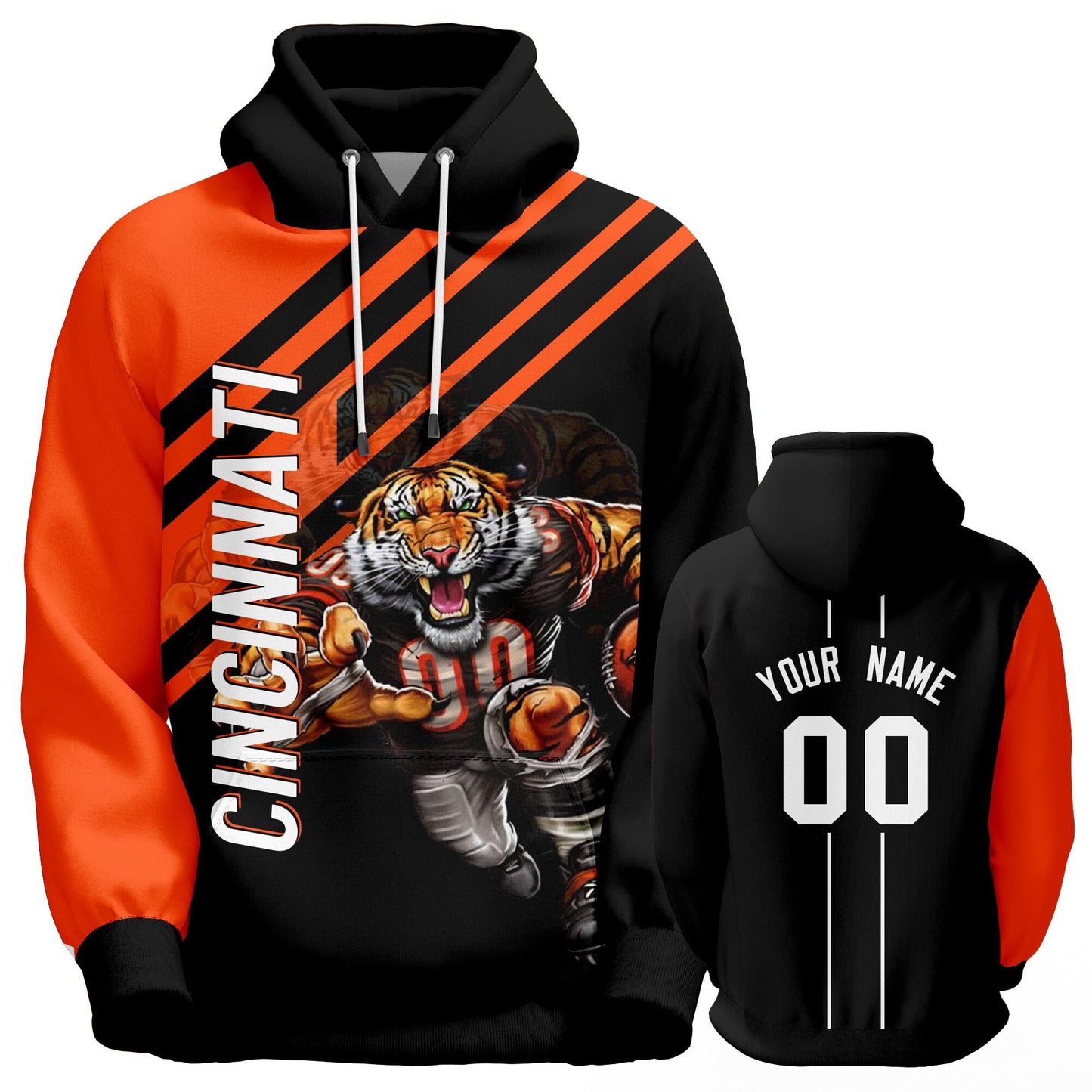 Custom Football Hoodie City Mascots Hooded Sweatshirt Personalized Name Number Fans Gift