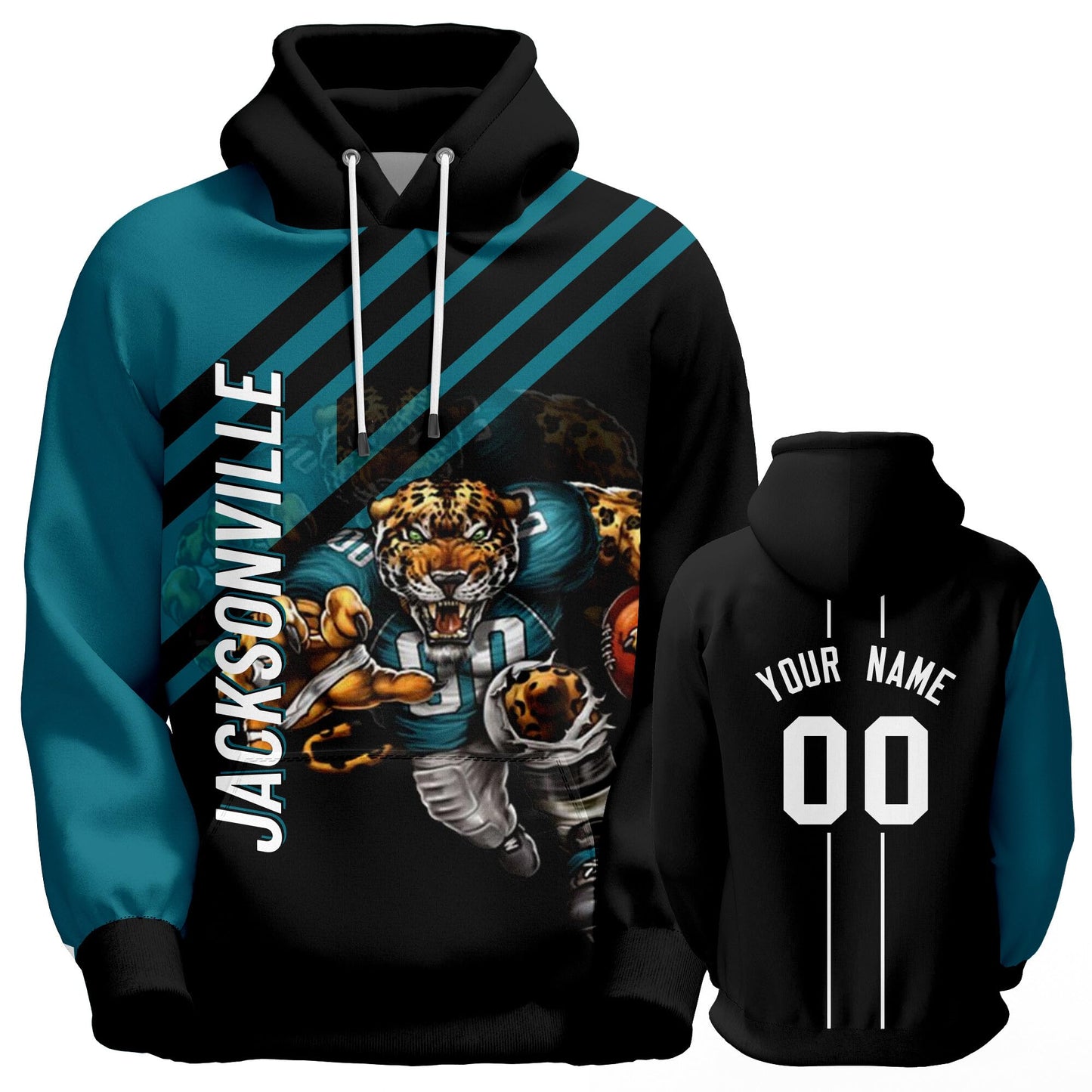 Custom Football Hoodie City Mascots Hooded Sweatshirt Personalized Name Number Fans Gift
