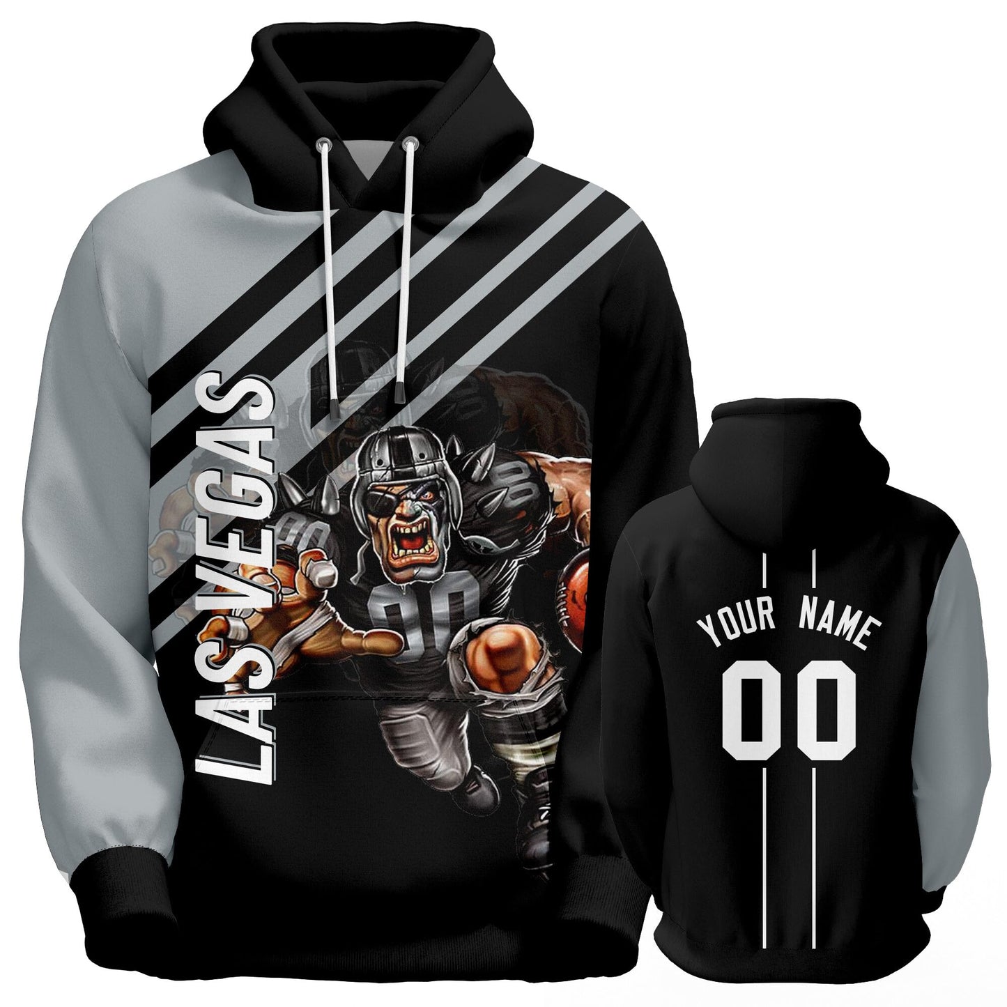 Custom Football Hoodie City Mascots Hooded Sweatshirt Personalized Name Number Fans Gift