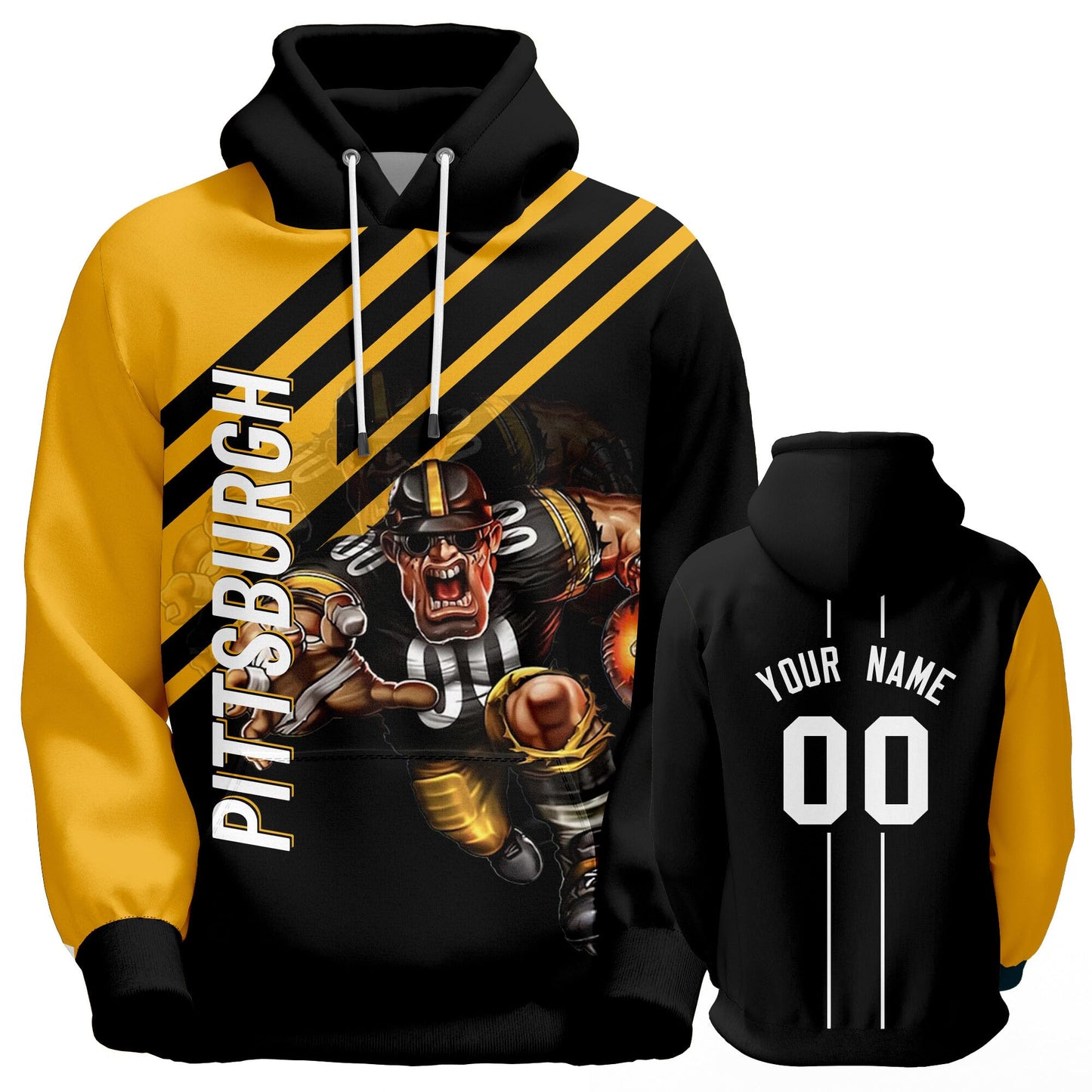 Custom Football Hoodie City Mascots Hooded Sweatshirt Personalized Name Number Fans Gift