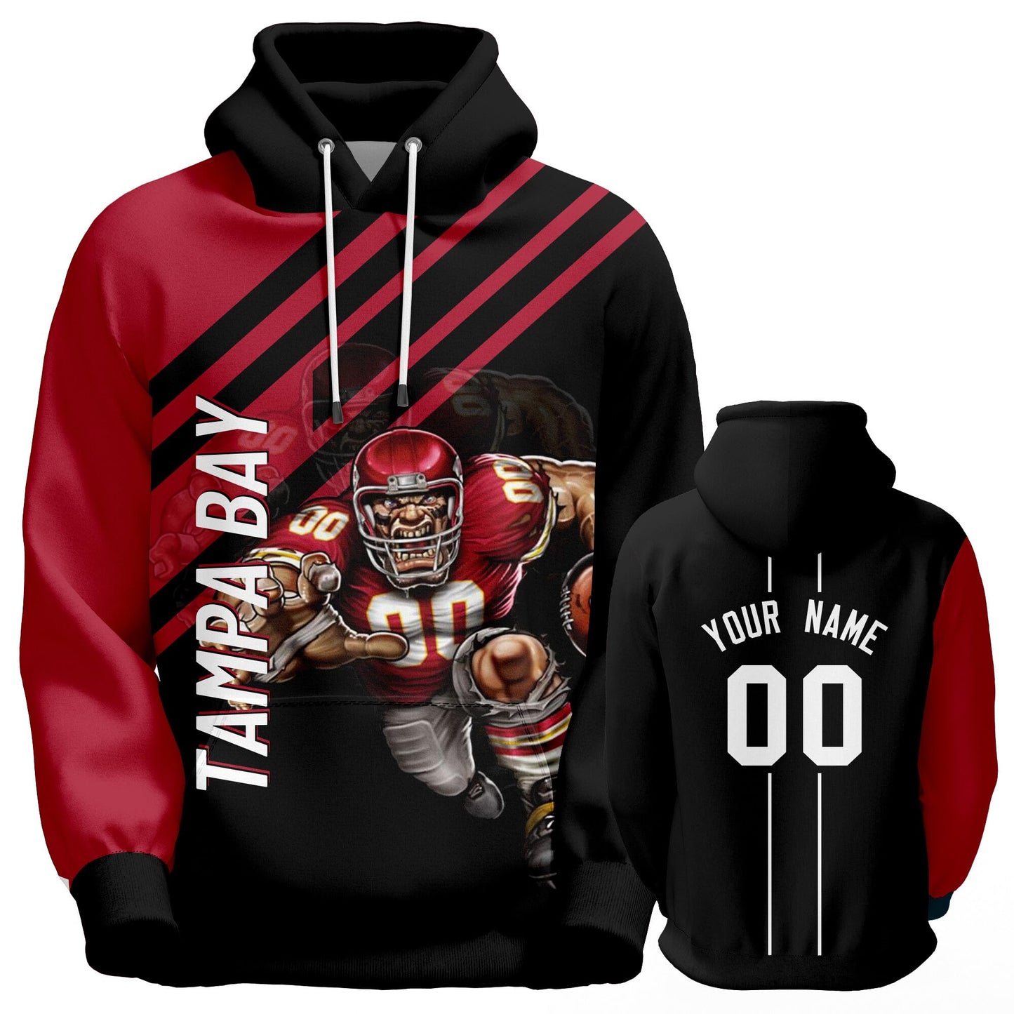 Custom Football Hoodie City Mascots Hooded Sweatshirt Personalized Name Number Fans Gift