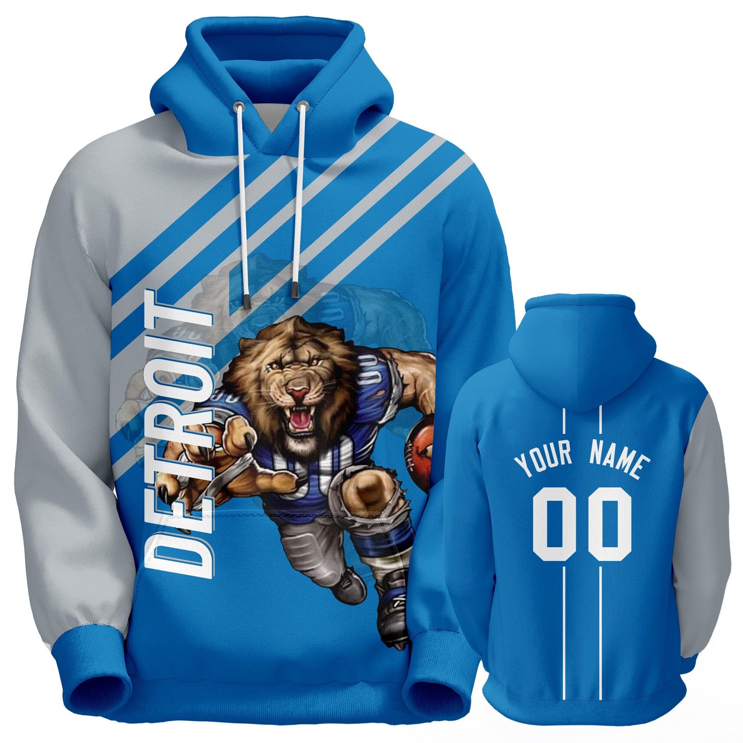 Custom Football Hoodie City Mascots Hooded Sweatshirt Personalized Name Number Fans Gift