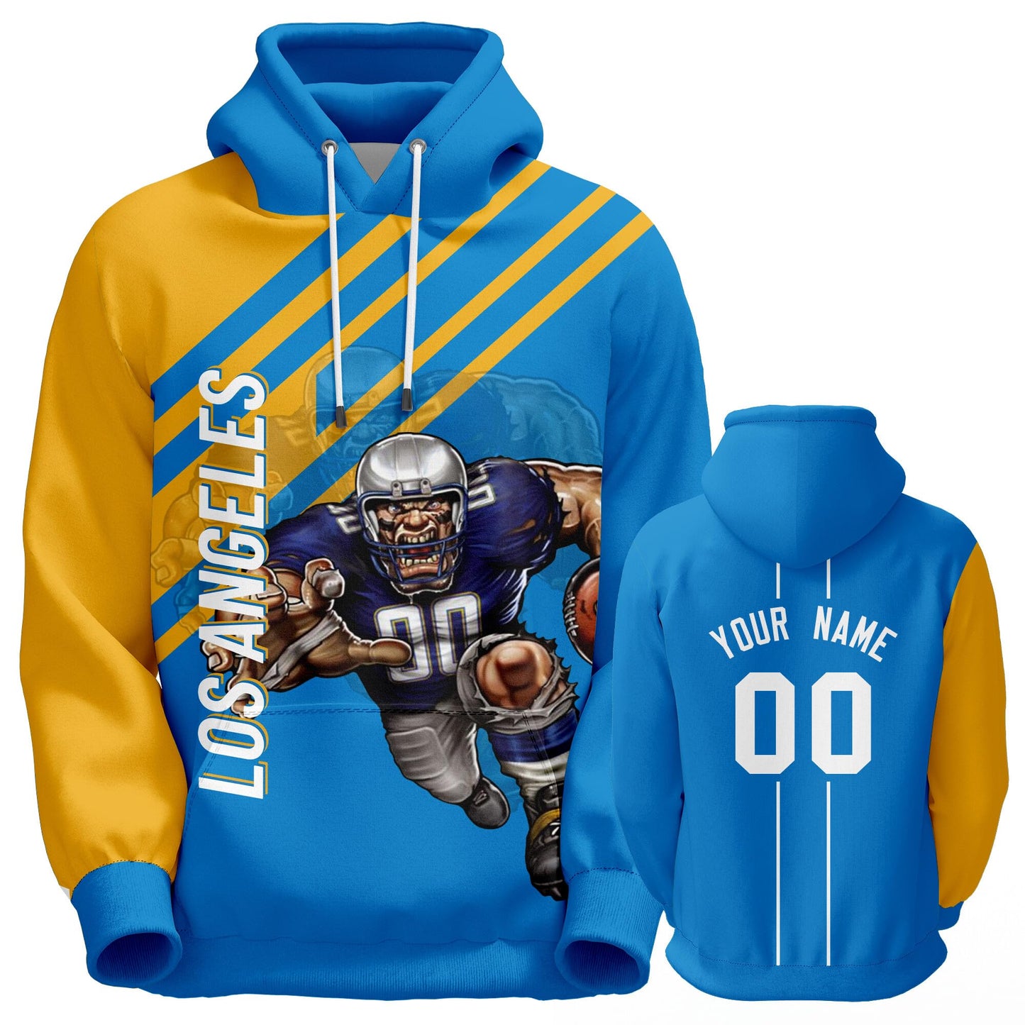 Custom Football Hoodie City Mascots Hooded Sweatshirt Personalized Name Number Fans Gift