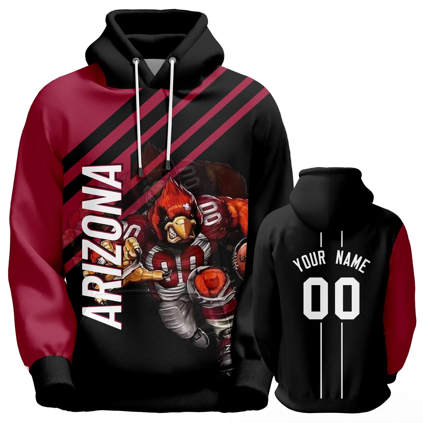 Custom Football Hoodie City Mascots Hooded Sweatshirt Personalized Name Number Fans Gift