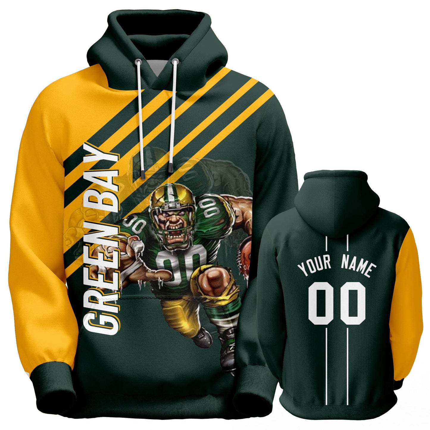 Custom Football Hoodie City Mascots Hooded Sweatshirt Personalized Name Number Fans Gift