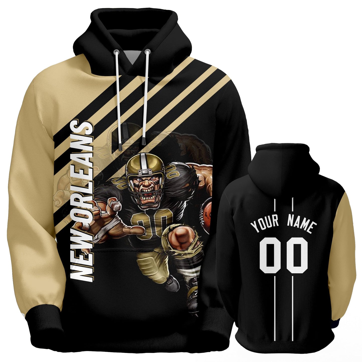 Custom Football Hoodie City Mascots Hooded Sweatshirt Personalized Name Number Fans Gift
