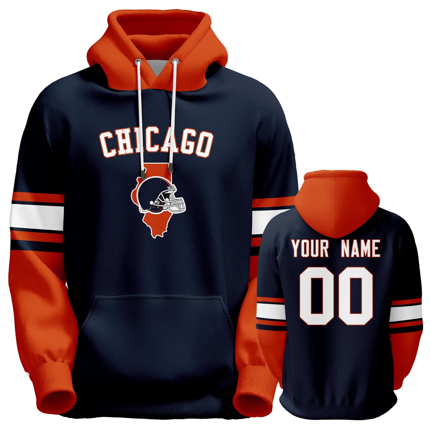 Custom Football Hoodie Personalized Team Pullover Sweatshirt