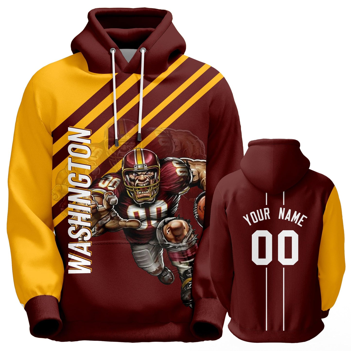 Custom Football Hoodie City Mascots Hooded Sweatshirt Personalized Name Number Fans Gift