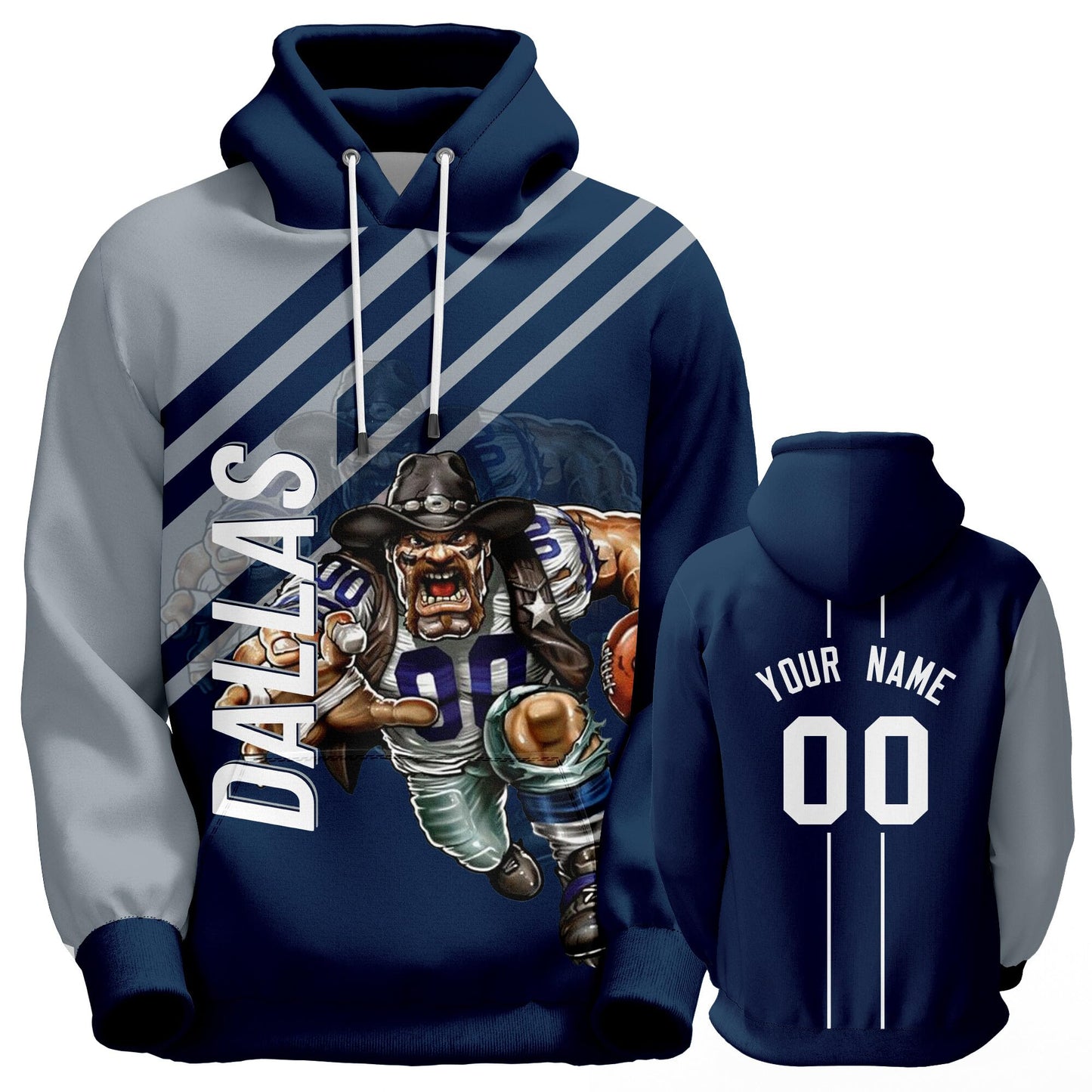 Custom Football Hoodie City Mascots Hooded Sweatshirt Personalized Name Number Fans Gift