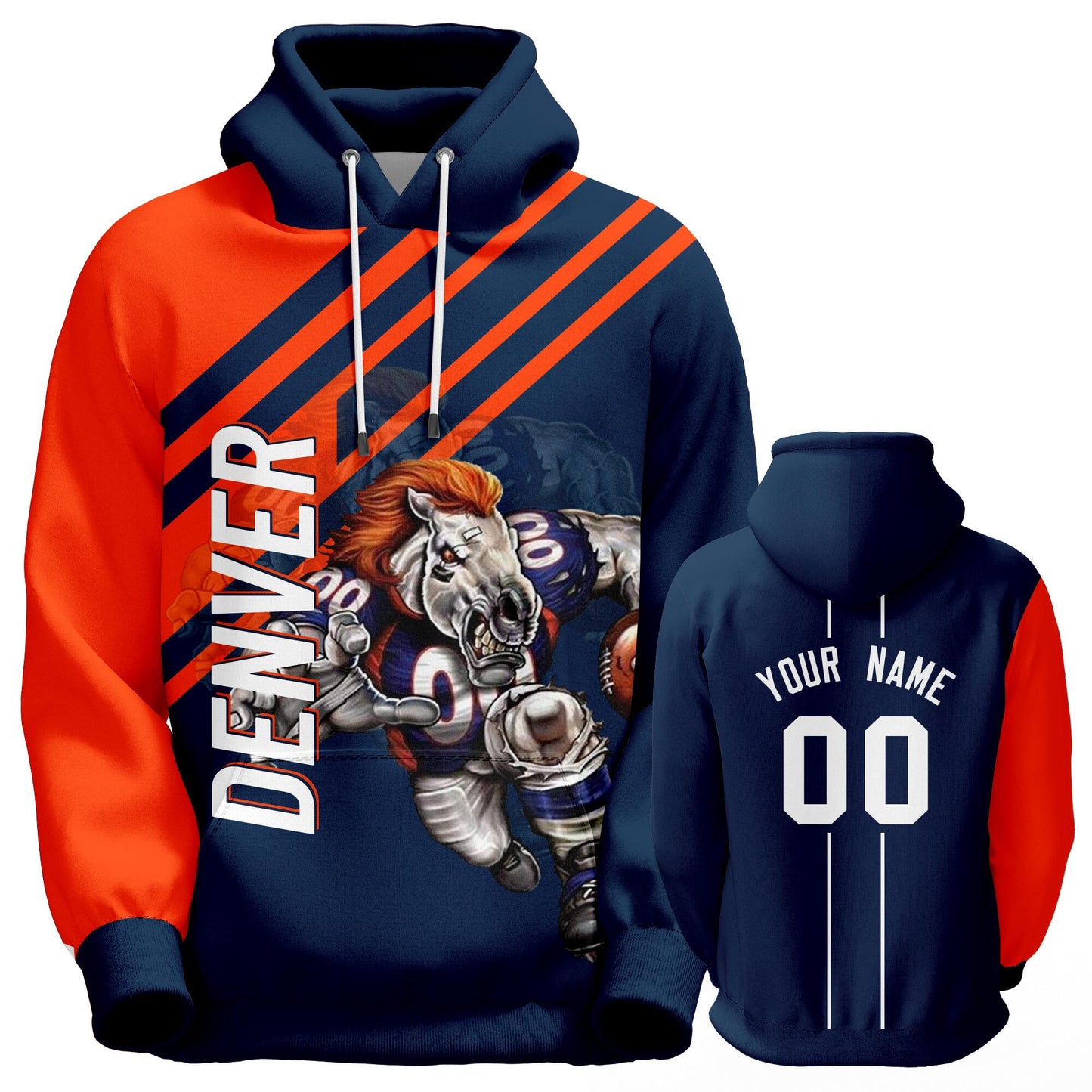 Custom Football Hoodie City Mascots Hooded Sweatshirt Personalized Name Number Fans Gift