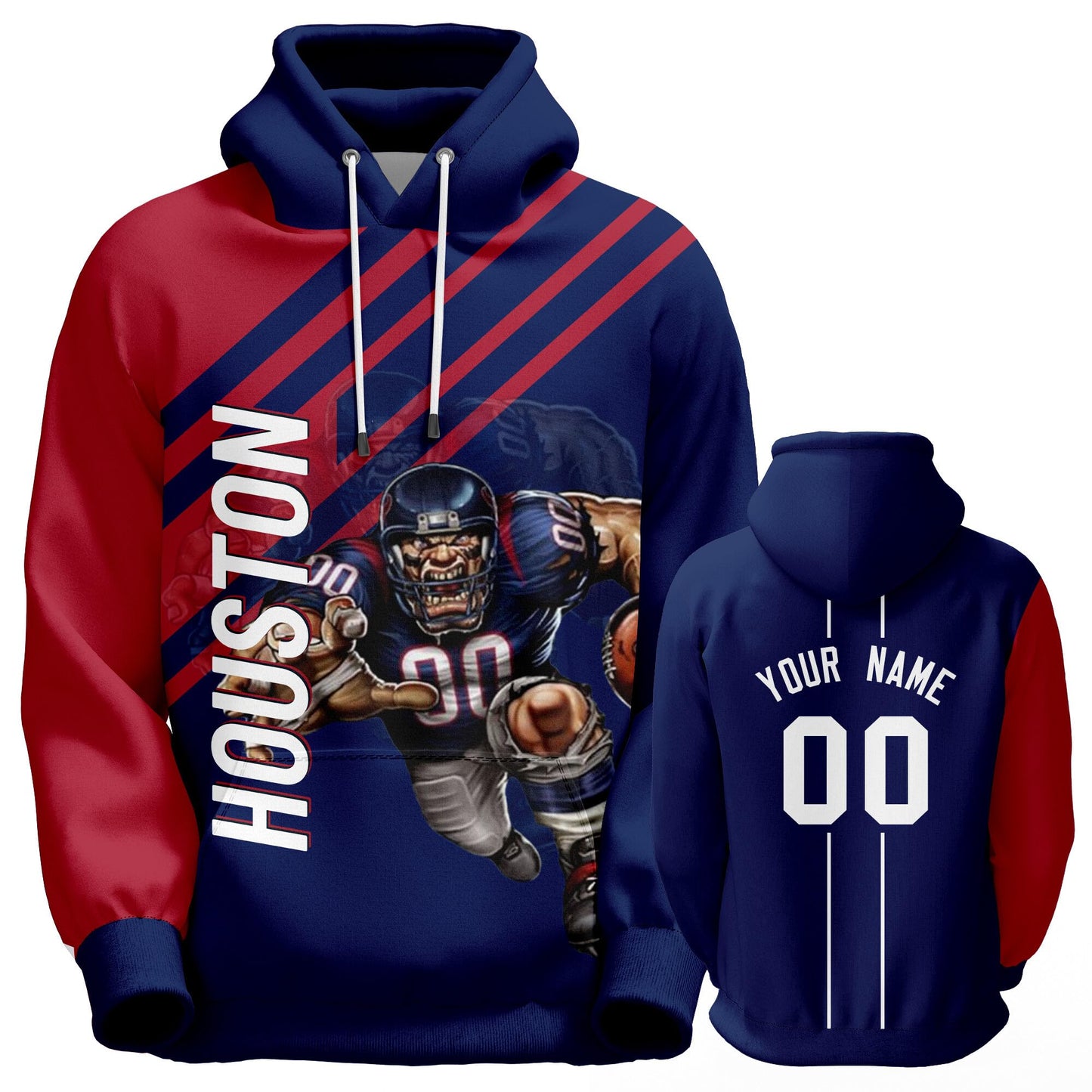 Custom Football Hoodie City Mascots Hooded Sweatshirt Personalized Name Number Fans Gift