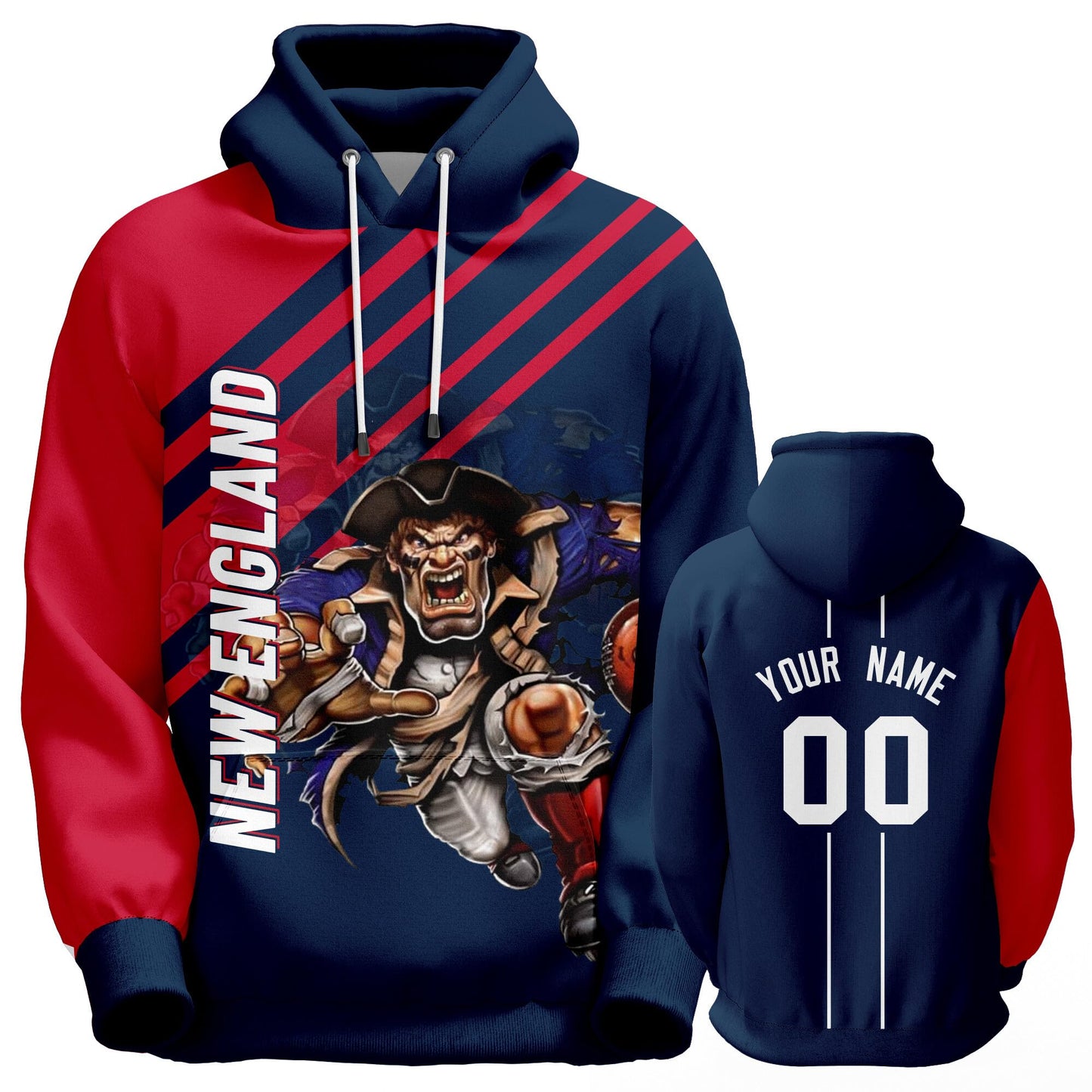 Custom Football Hoodie City Mascots Hooded Sweatshirt Personalized Name Number Fans Gift