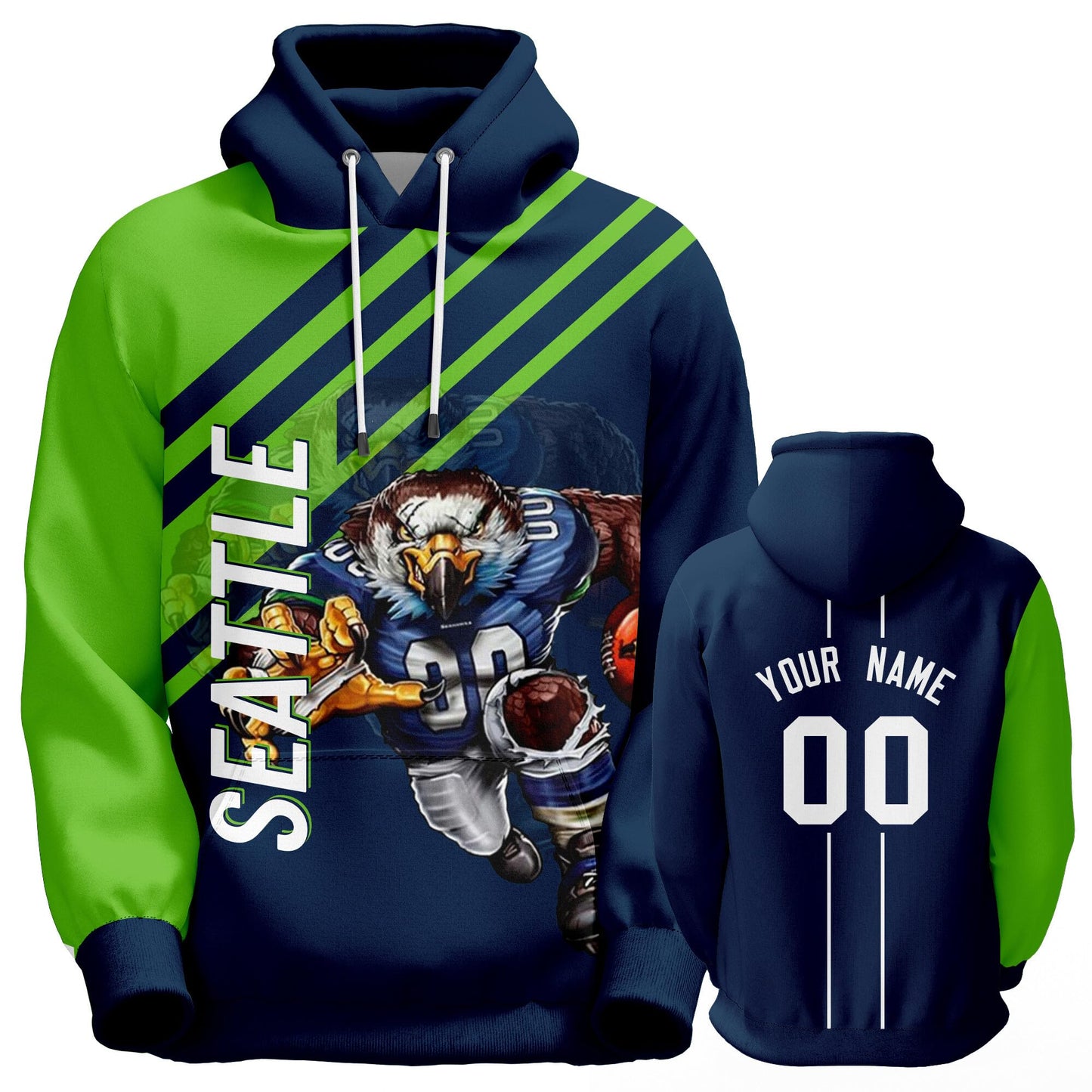 Custom Football Hoodie City Mascots Hooded Sweatshirt Personalized Name Number Fans Gift
