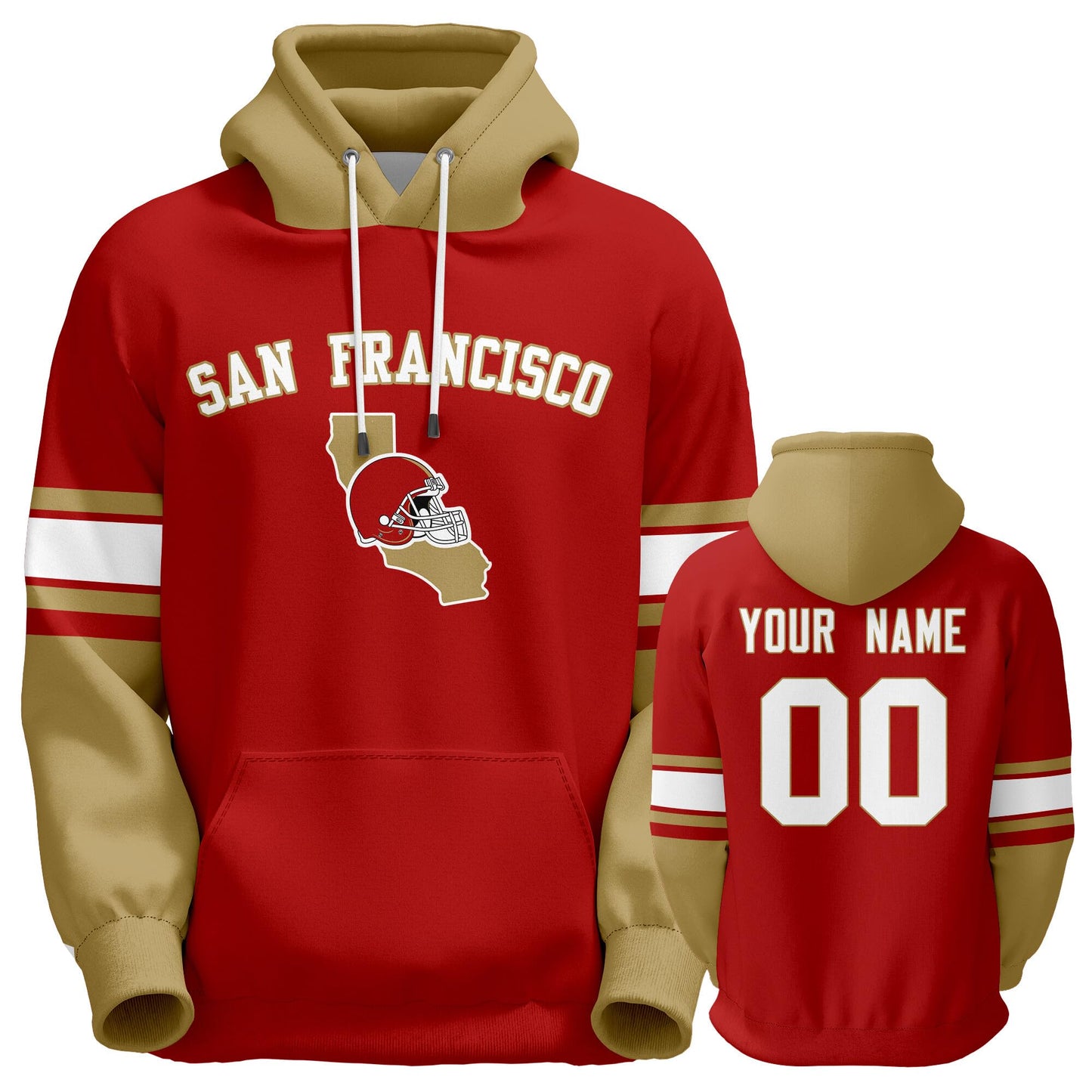 Custom Football Hoodie Personalized Team Pullover Sweatshirt