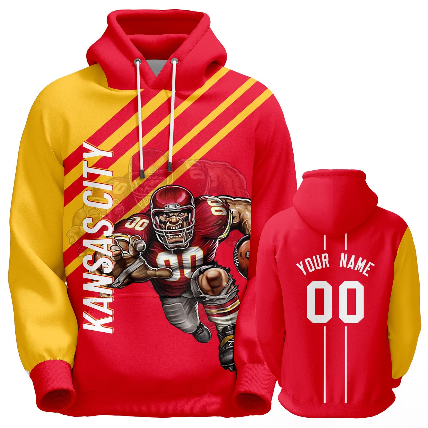 Custom Football Hoodie City Mascots Hooded Sweatshirt Personalized Name Number Fans Gift