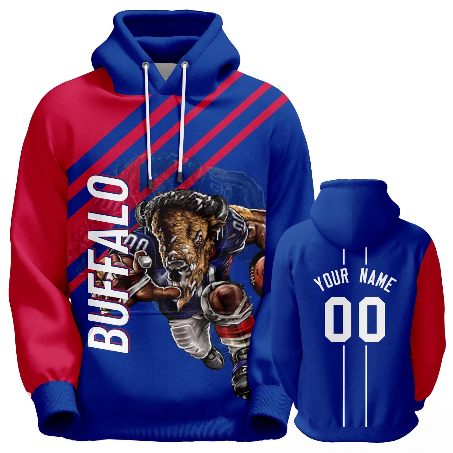 Custom Football Hoodie City Mascots Hooded Sweatshirt Personalized Name Number Fans Gift