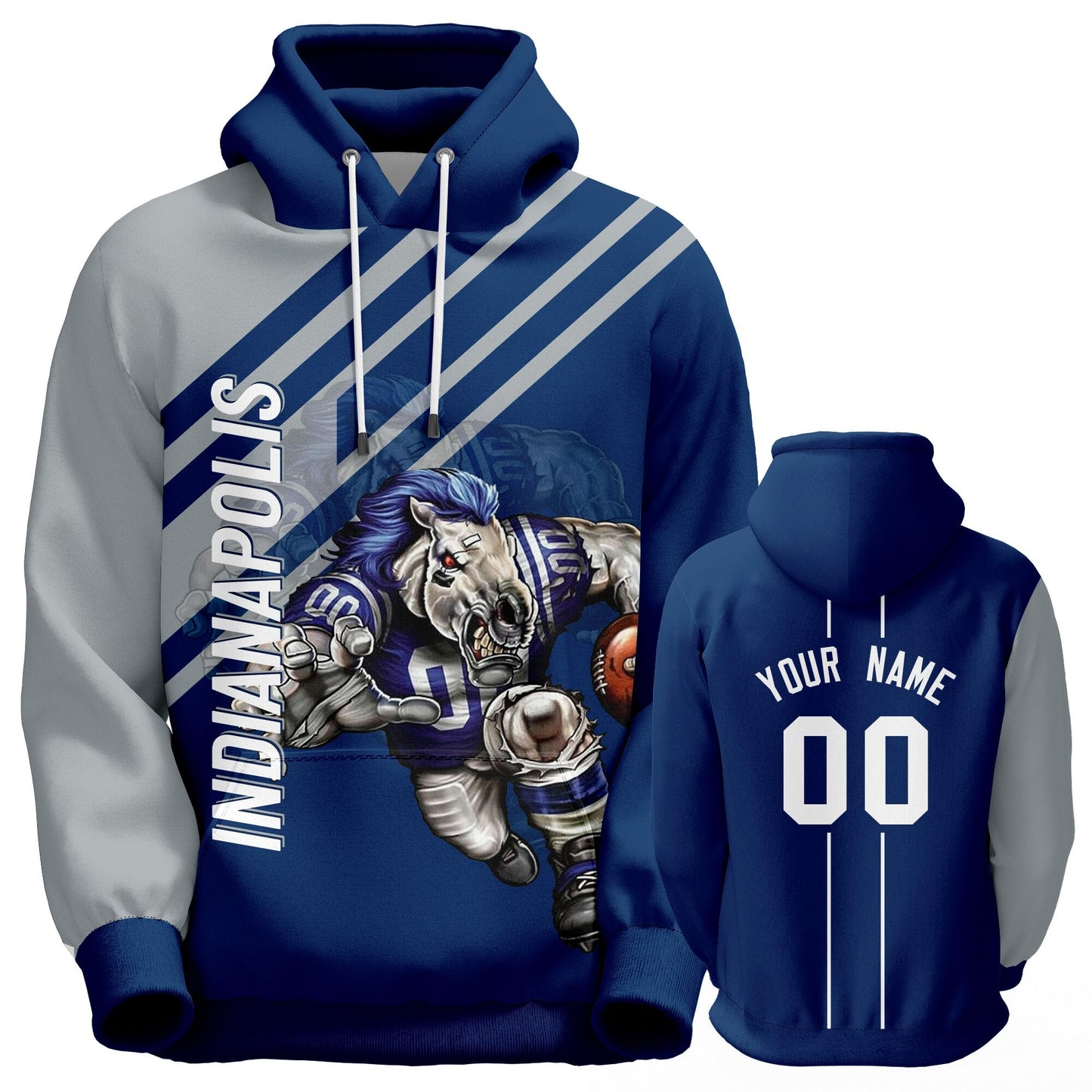 Custom Football Hoodie City Mascots Hooded Sweatshirt Personalized Name Number Fans Gift