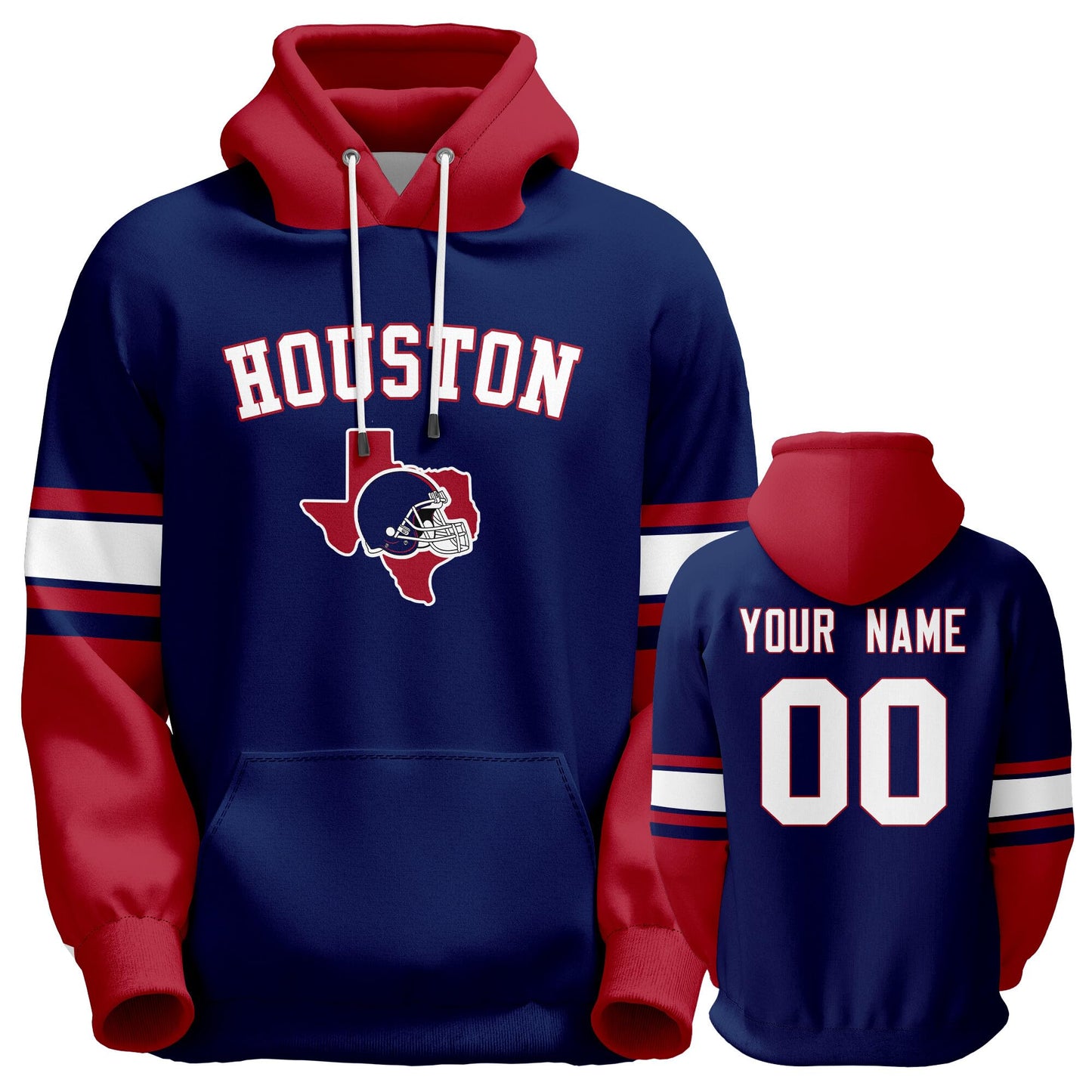 Custom Football Hoodie Personalized Team Pullover Sweatshirt