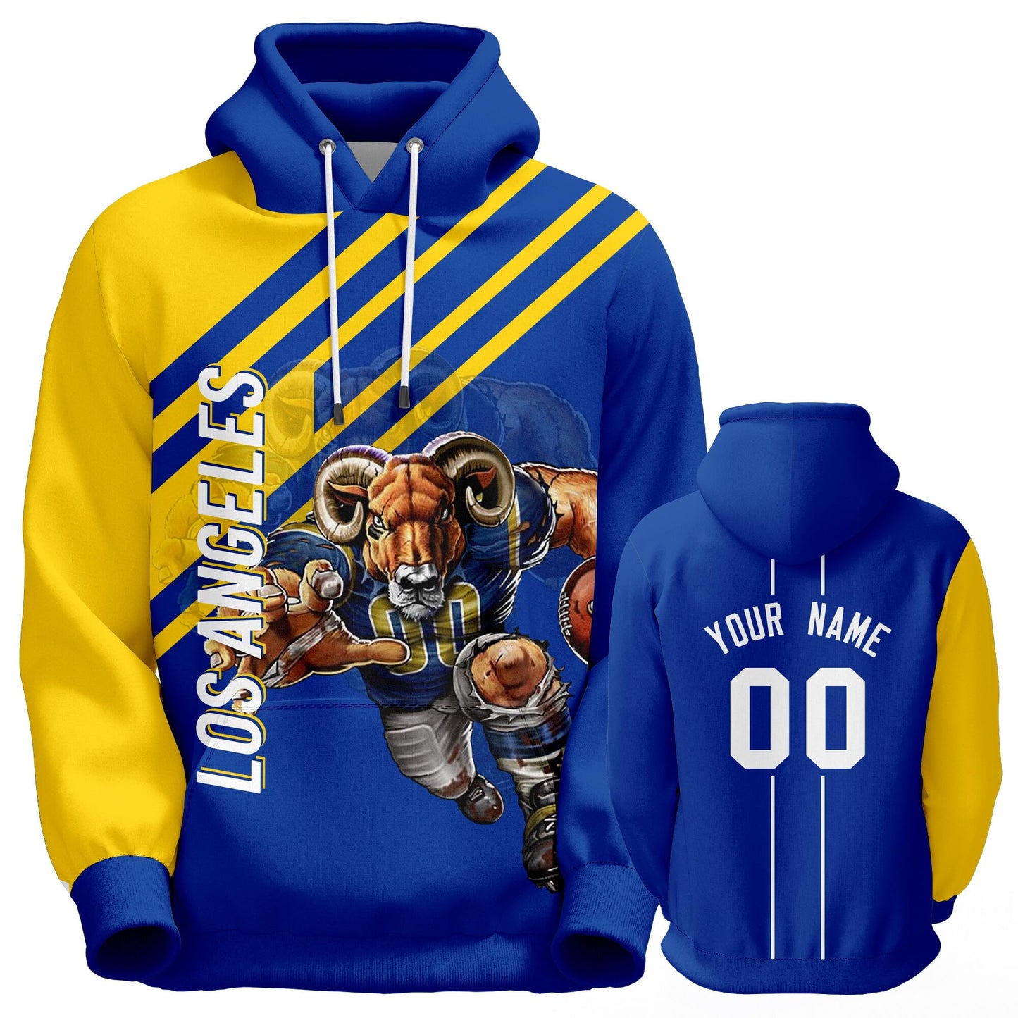 Custom Football Hoodie City Mascots Hooded Sweatshirt Personalized Name Number Fans Gift