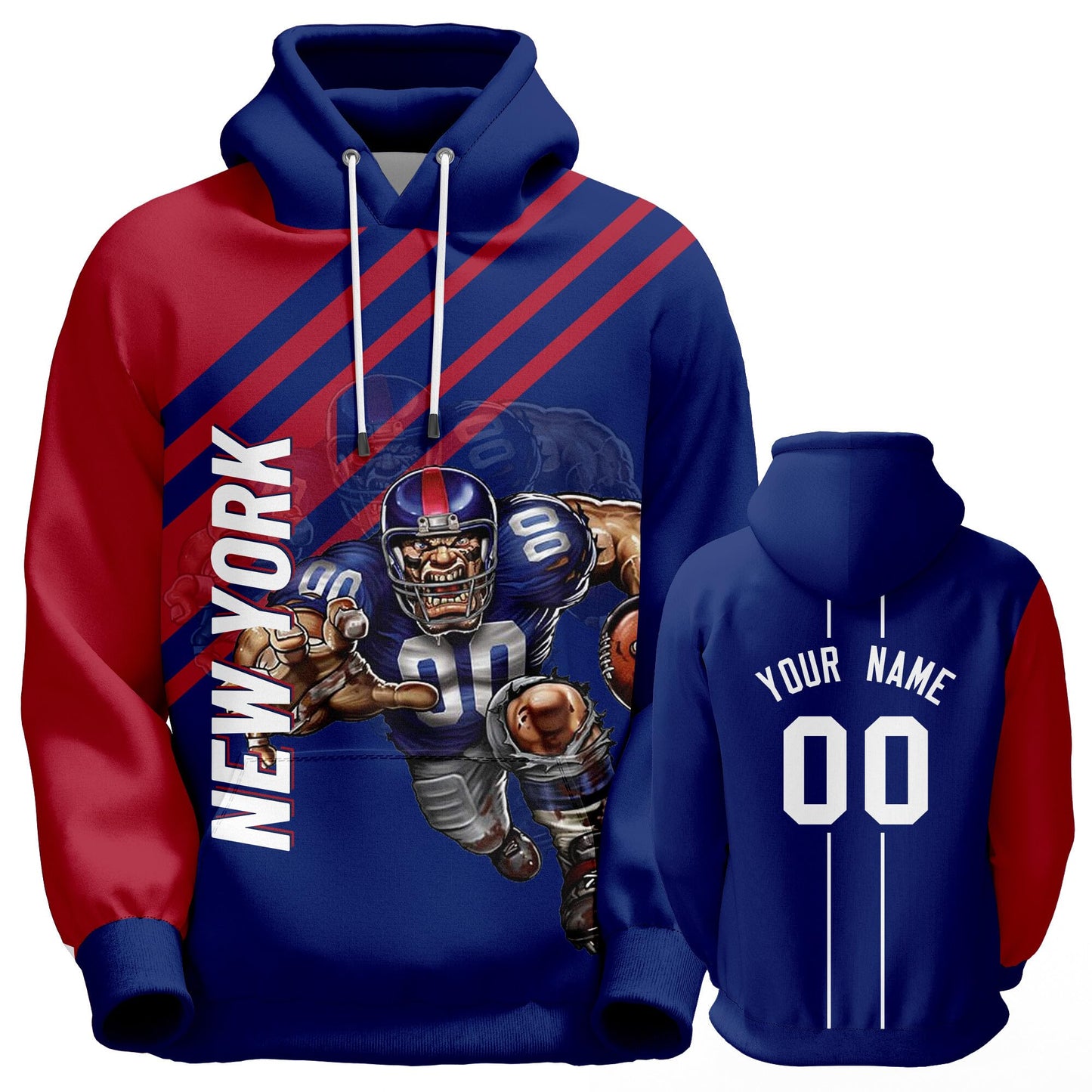 Custom Football Hoodie City Mascots Hooded Sweatshirt Personalized Name Number Fans Gift