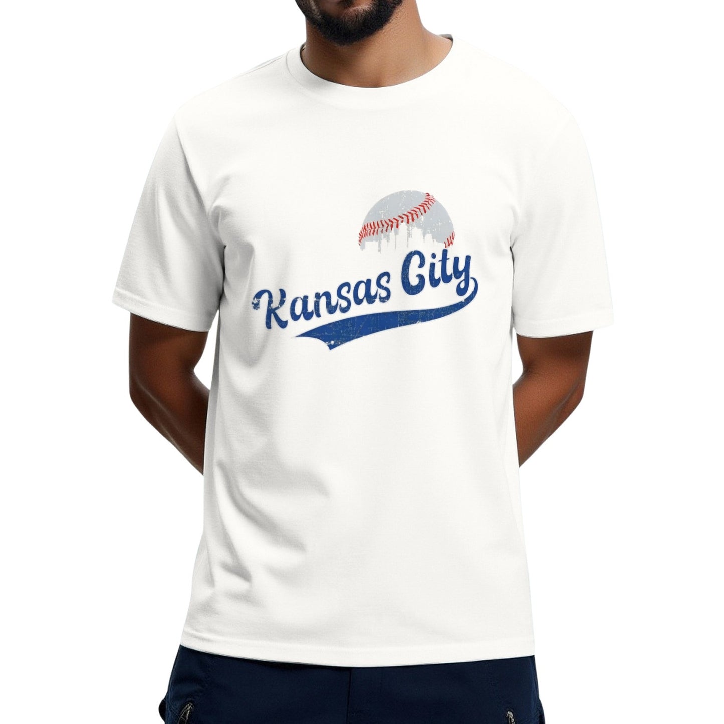 Vintage Kansas City Skyline Retro Baseball Fans Lover T-Shirt