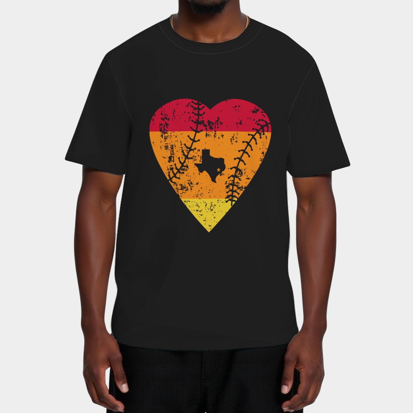 Vintage Houston Baseball Heart T-Shirt