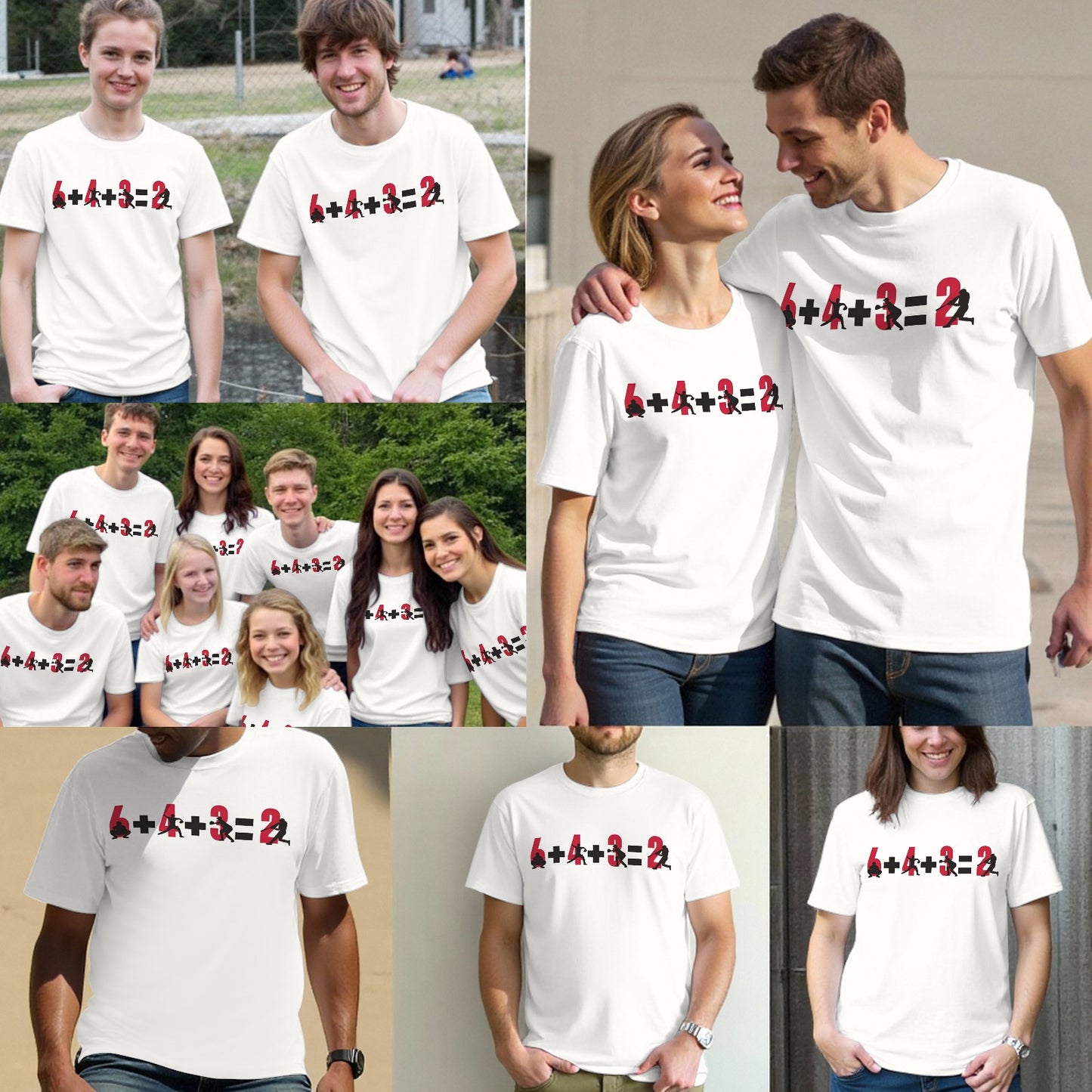 Baseball Double Play 6+4+3=2 T-Shirt