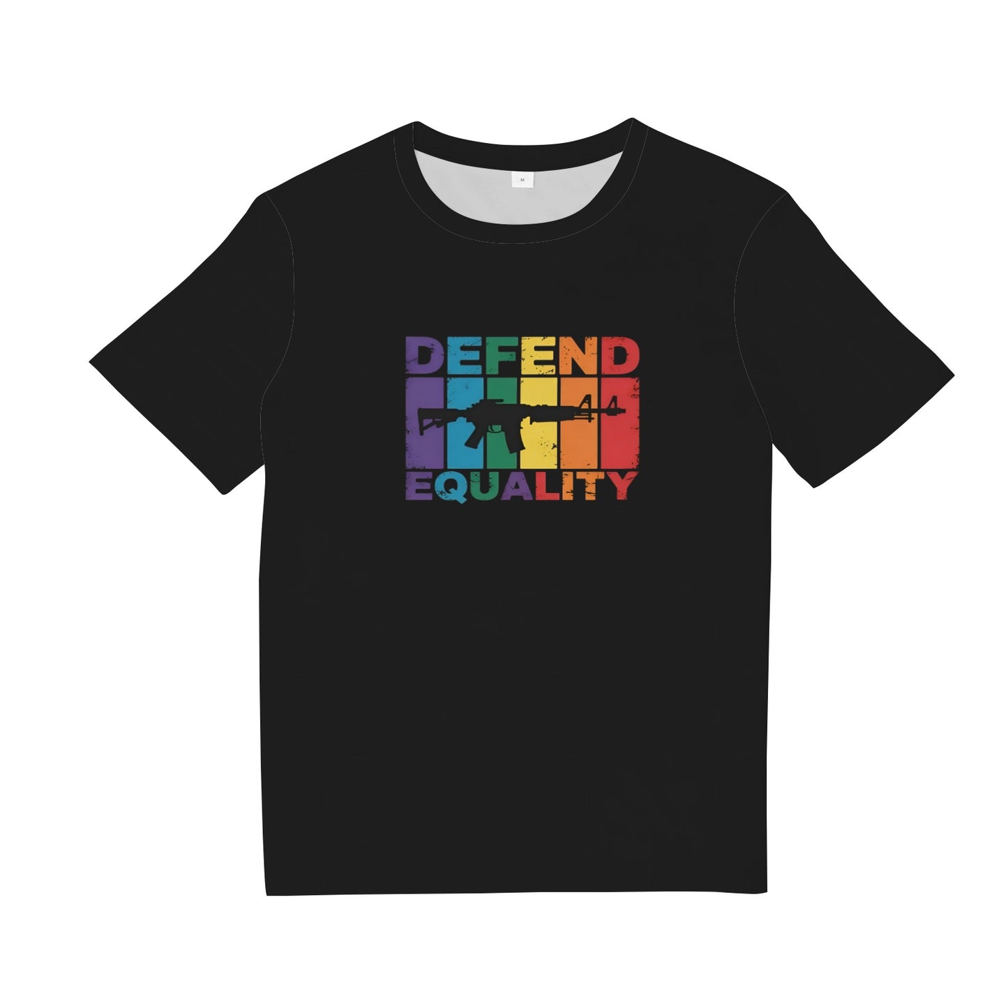 Defend Equality LGBT Gay Flag Assault Rifle T-Shirt