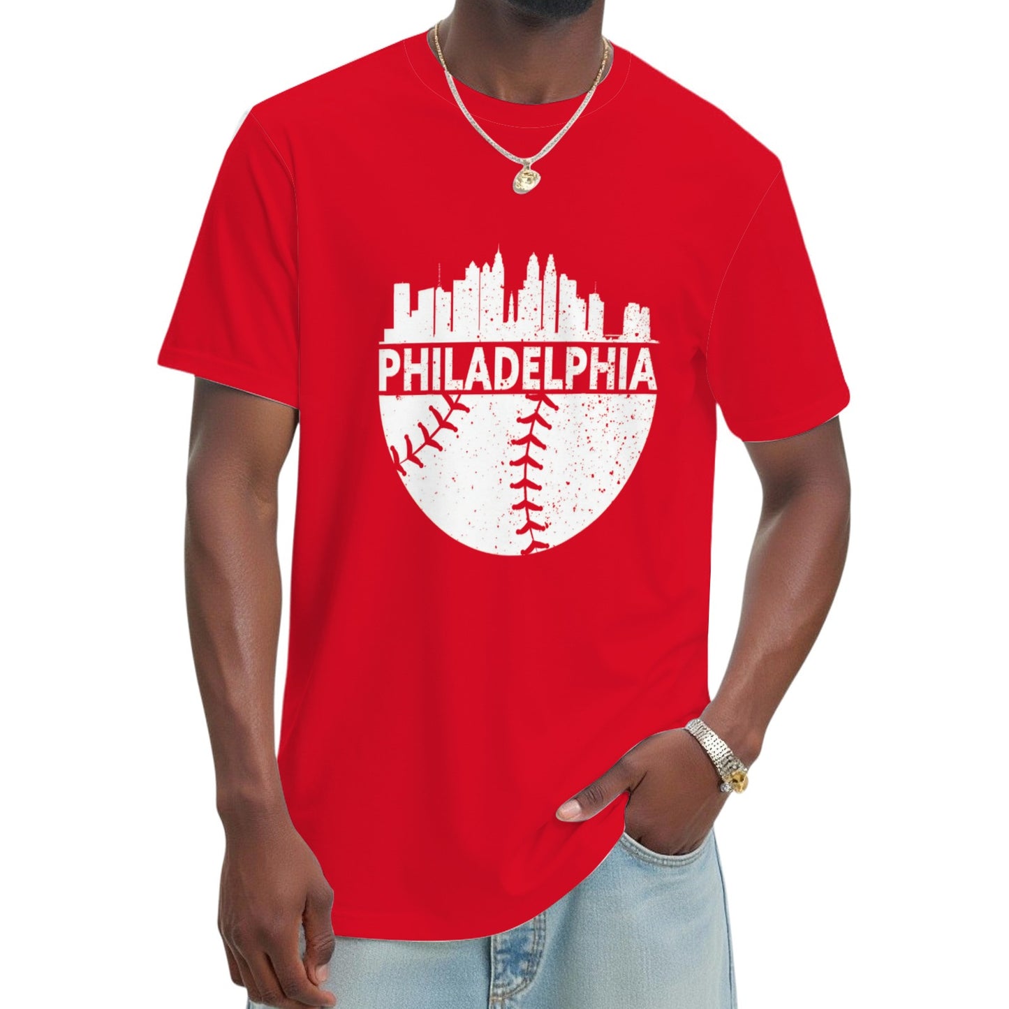 Vintage Philadelphia Skyline Baseball Retro Cityscap T-Shirt