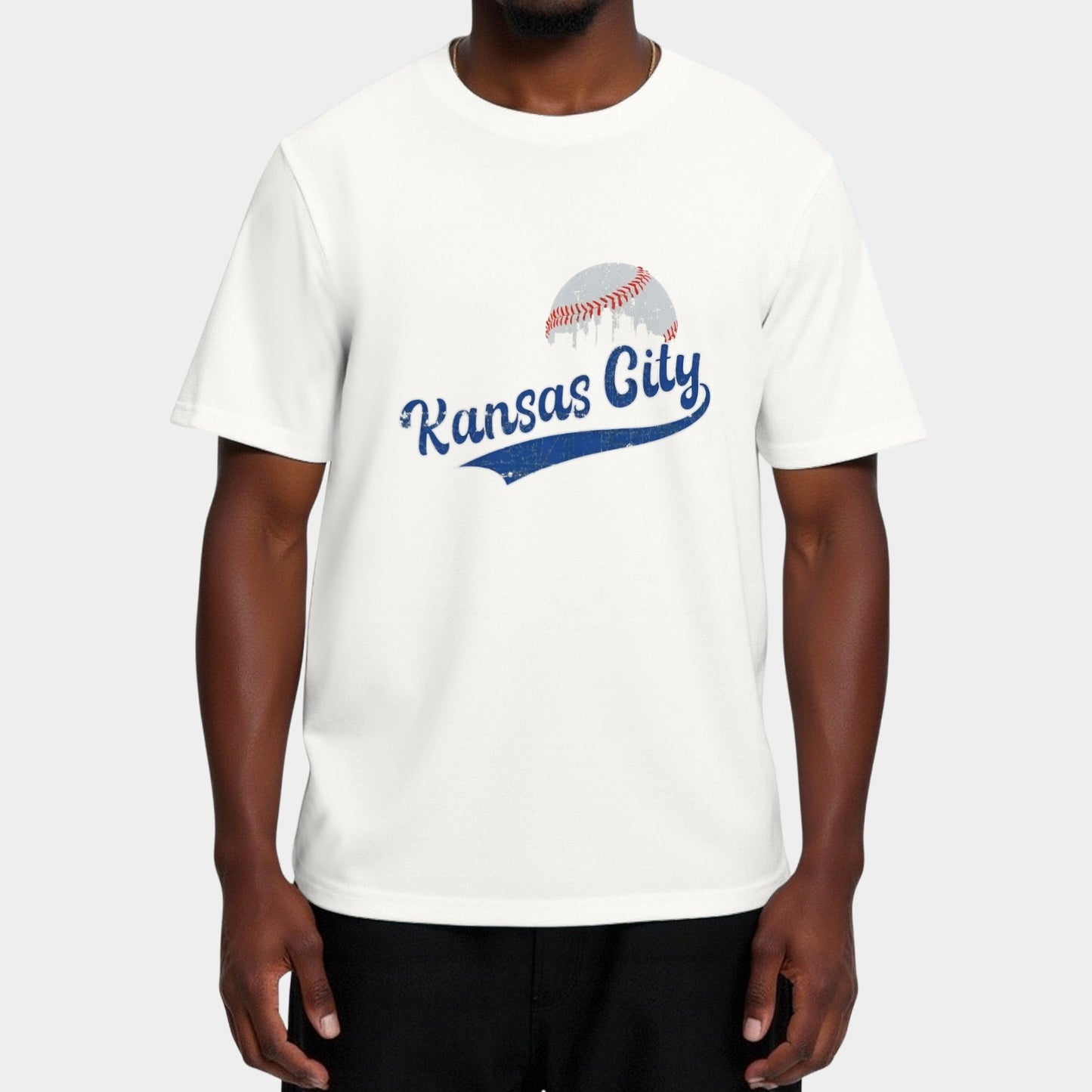Vintage Kansas City Skyline Retro Baseball Fans Lover T-Shirt