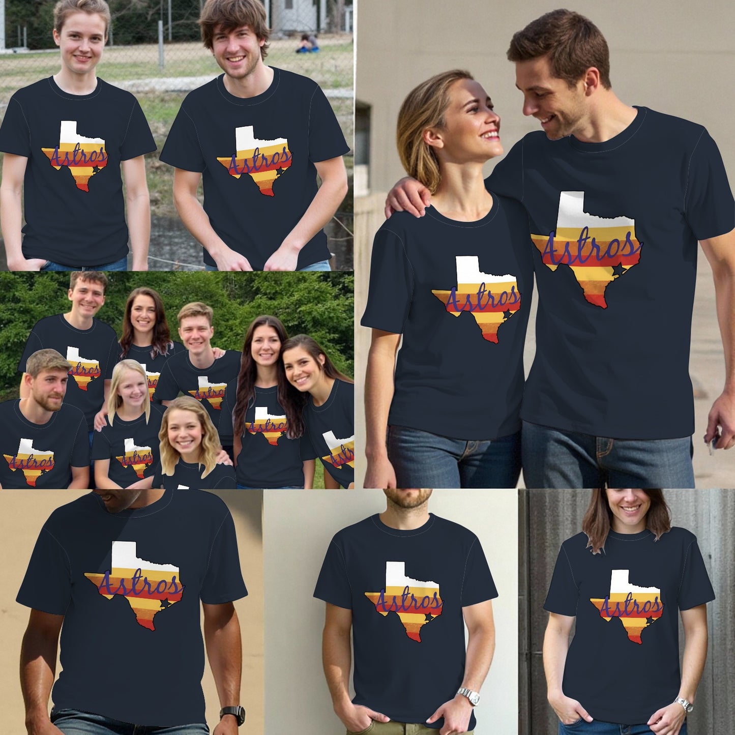 Texa Houston Baseball Lover Vintage Fans Map T-Shirt