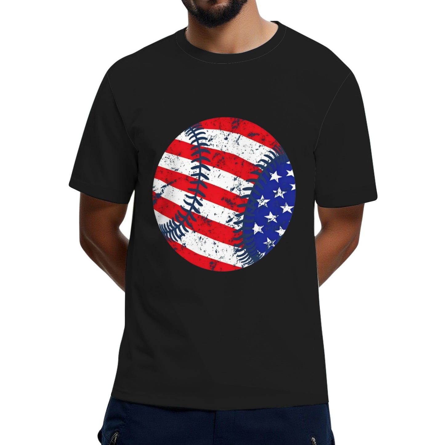 USA Flag Baseball Lover T-Shirt