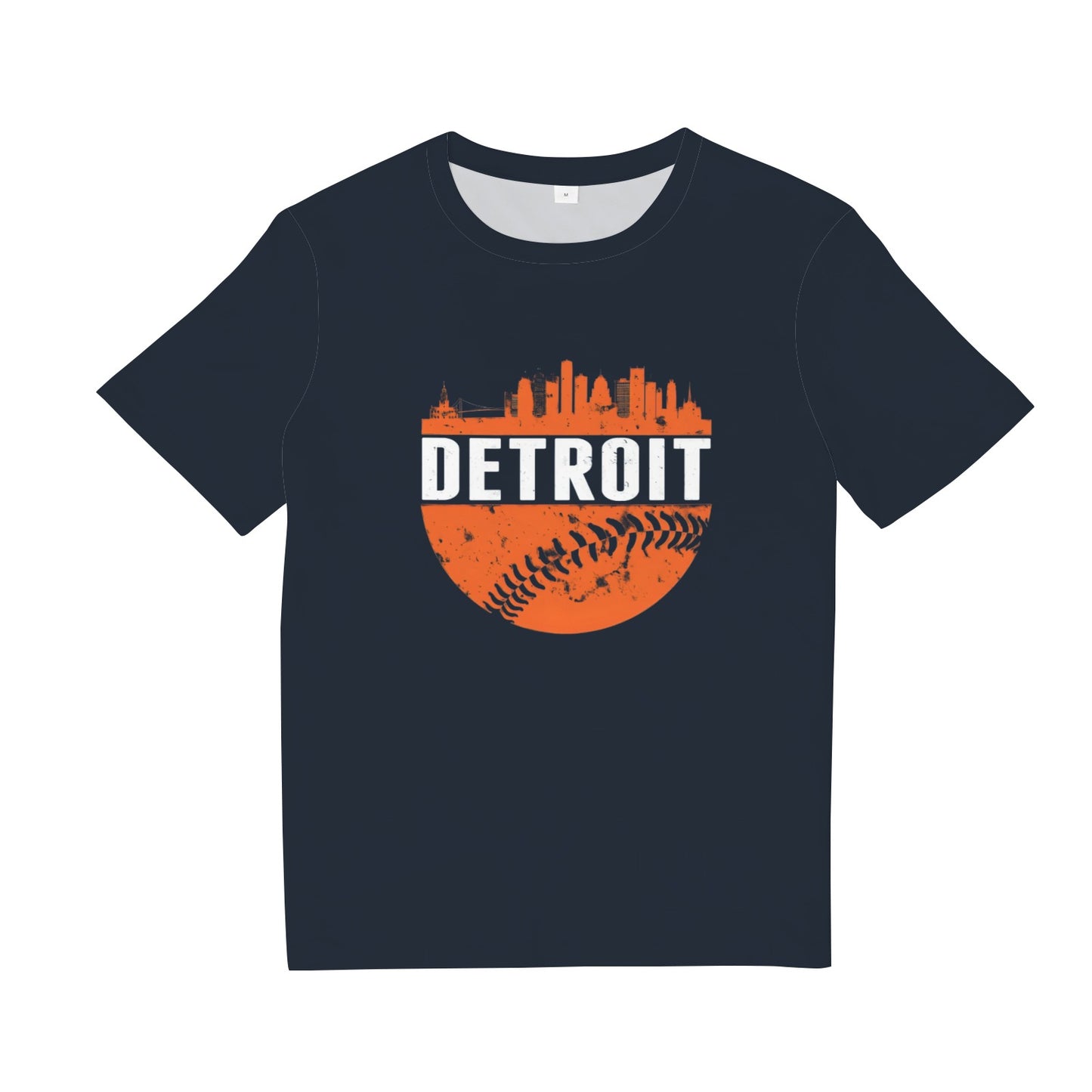 Classic Detroit Skyline Baseball T-Shirt