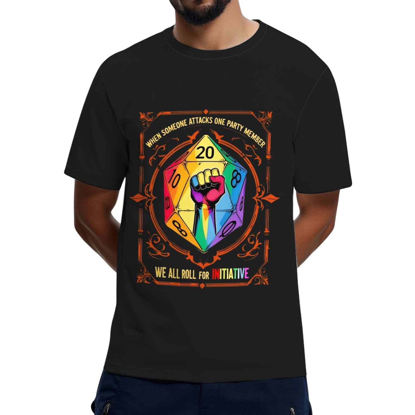 When Someone Attacks One Party Member , We All Roll For Initiative, RPG Dice LGBT Ally T-Shirt