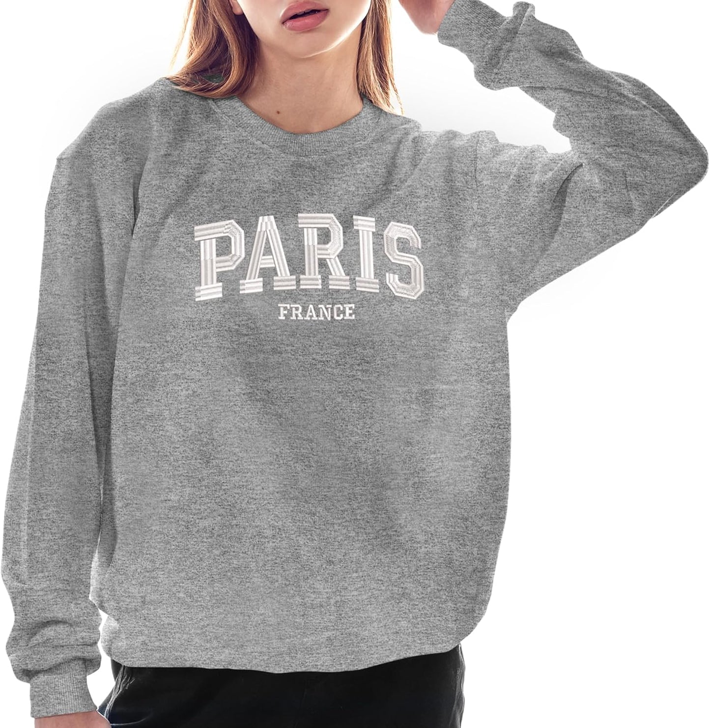 Oversized City and State Graphic Crewneck Sweatshirt for Women