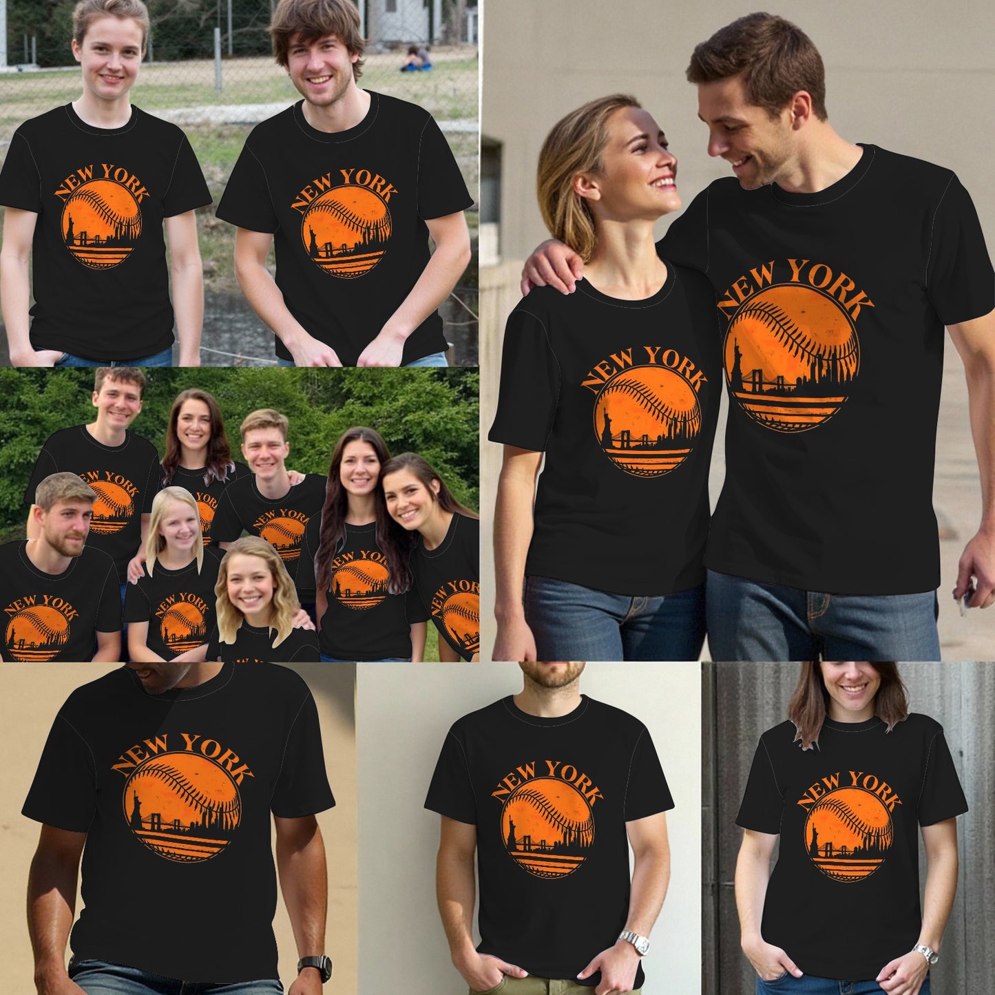 Vintage New York City Skyline Baseball Lover T-Shirt