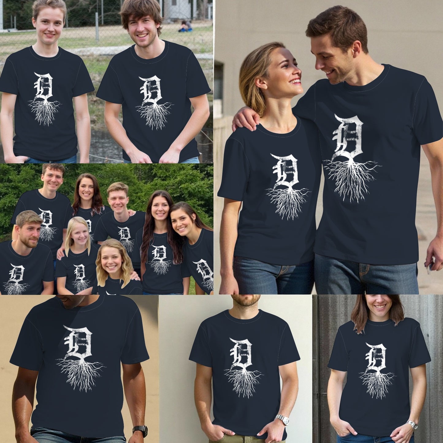 Detroit D Roots Michigan Born Rooted T-Shirt