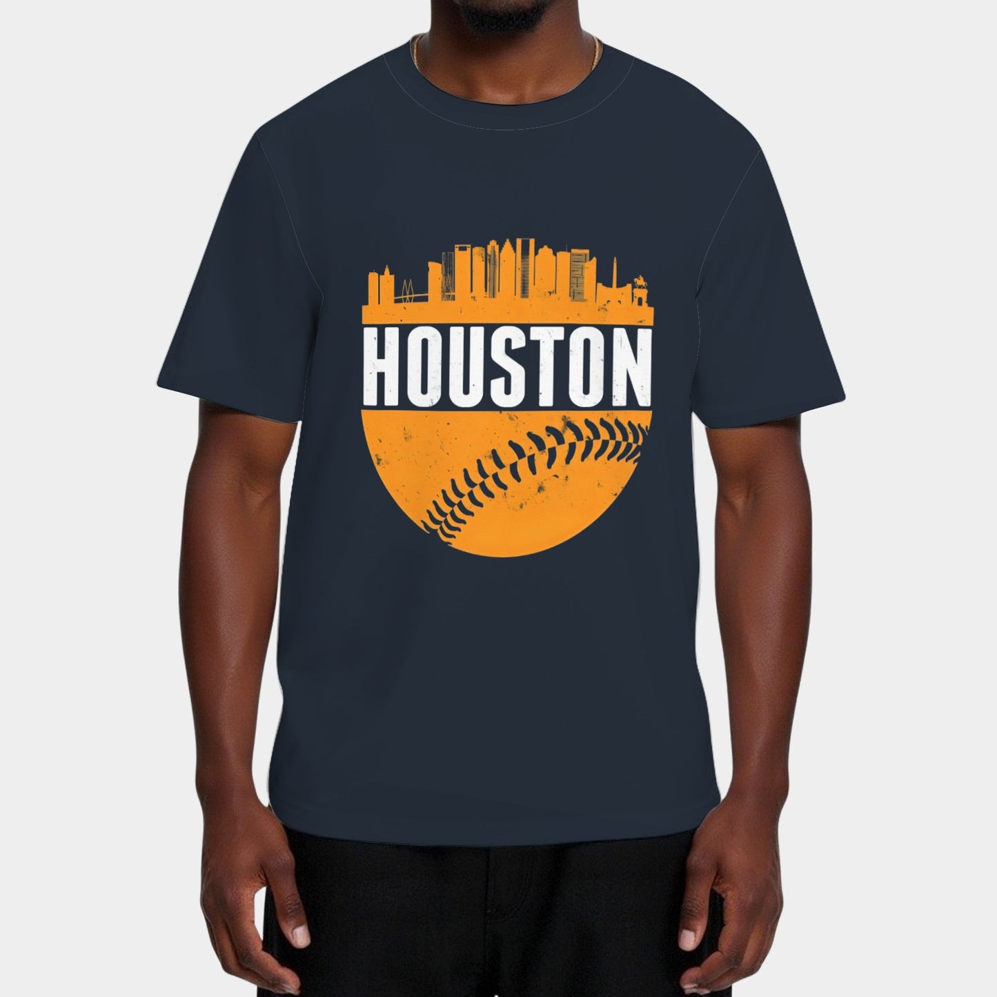 Classic Houston Skyline Baseball T-Shirt