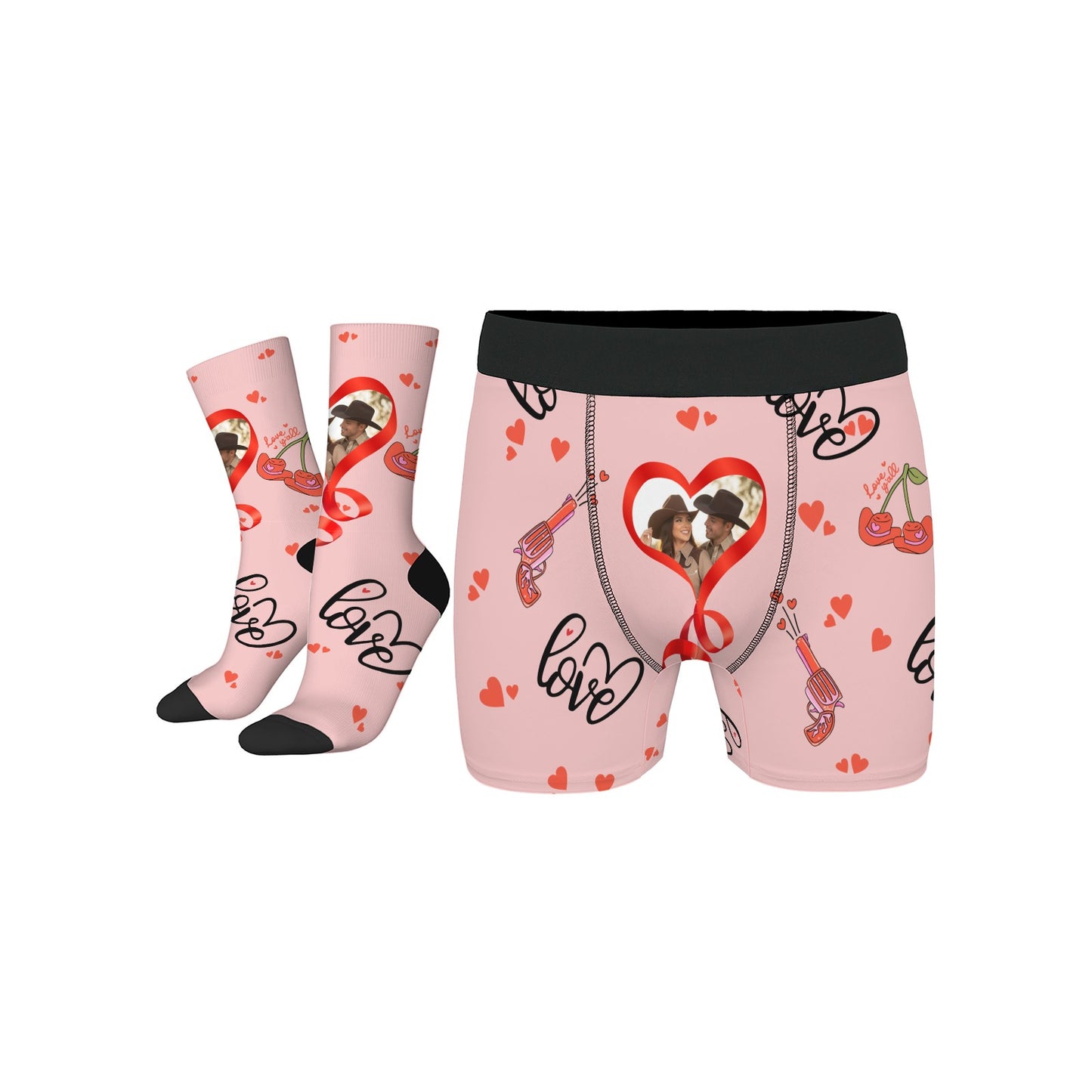 Customized Valentine's Day Cowboy Couple Love Underwear Sets