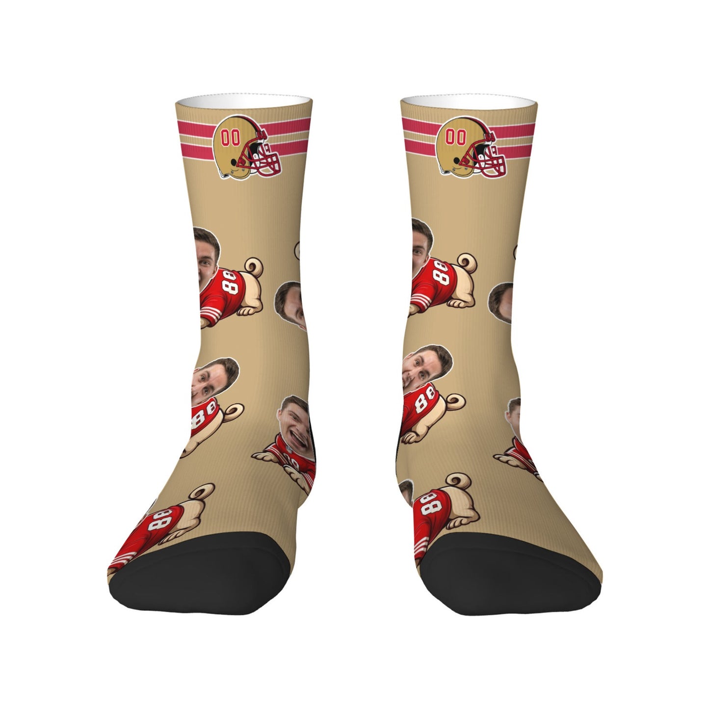 Custom San Francisco Football Face Socks & Underwear Set
