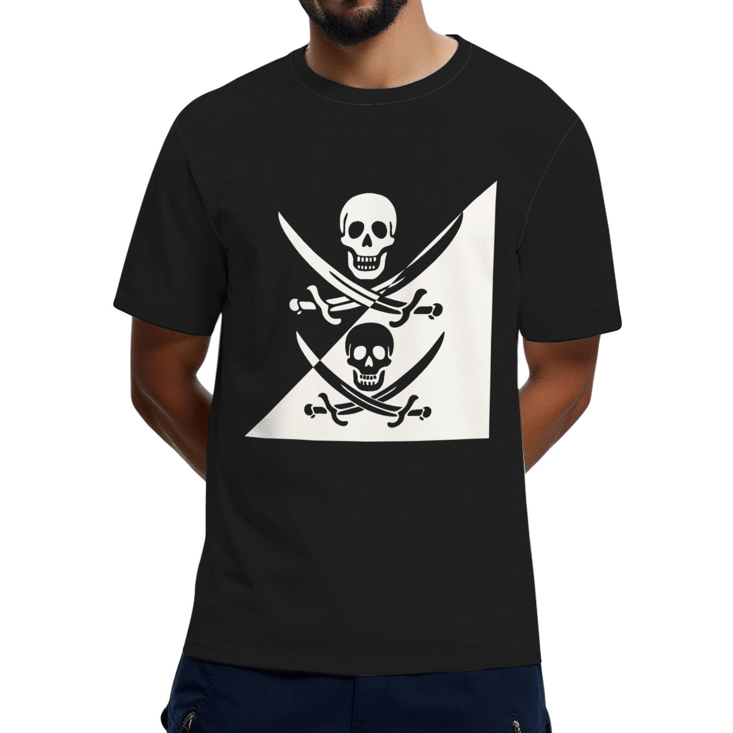 Jolly Roger Jack Skull Cross Swords Sails T-Shirt