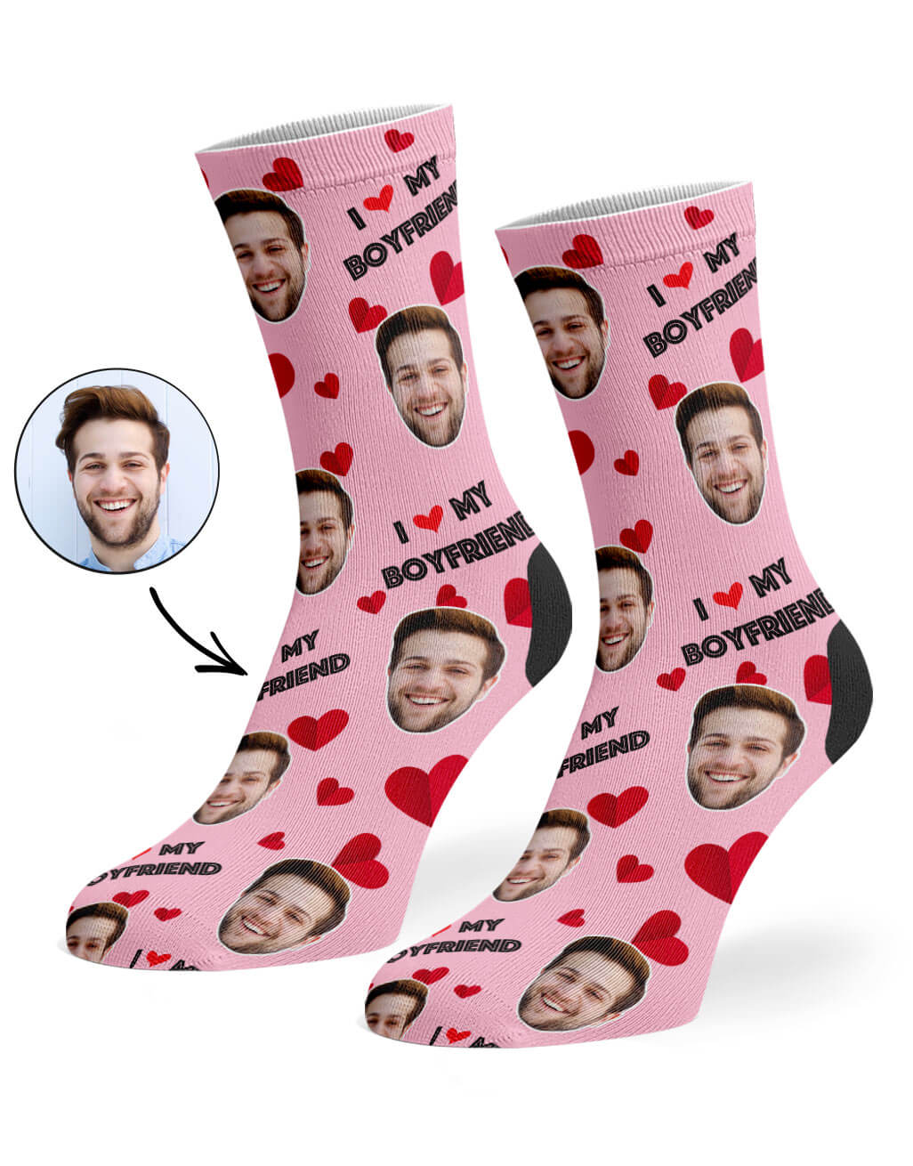 I Love My Boyfriend Socks
