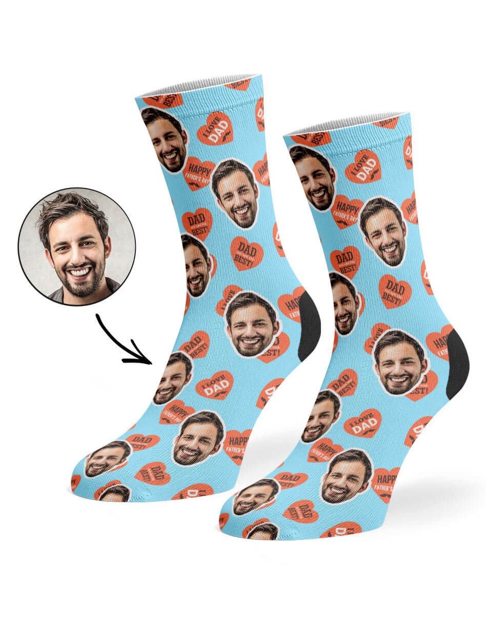 Dad Love Hearts Socks