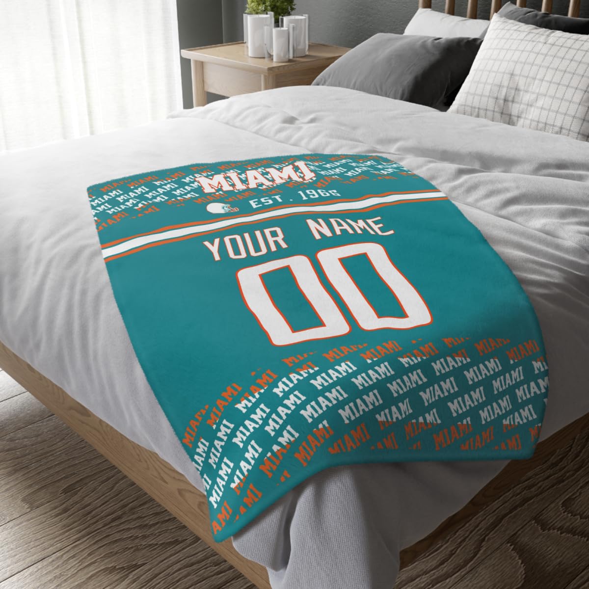 Custom Aqua Throw Blankets Miami City
