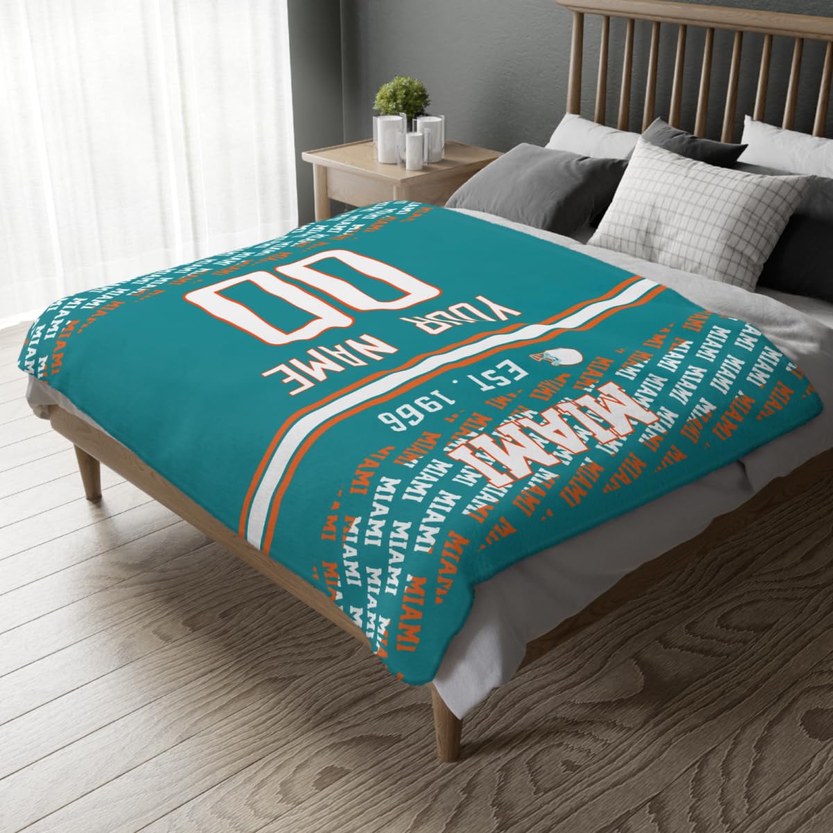 Custom Aqua Throw Blankets Miami City