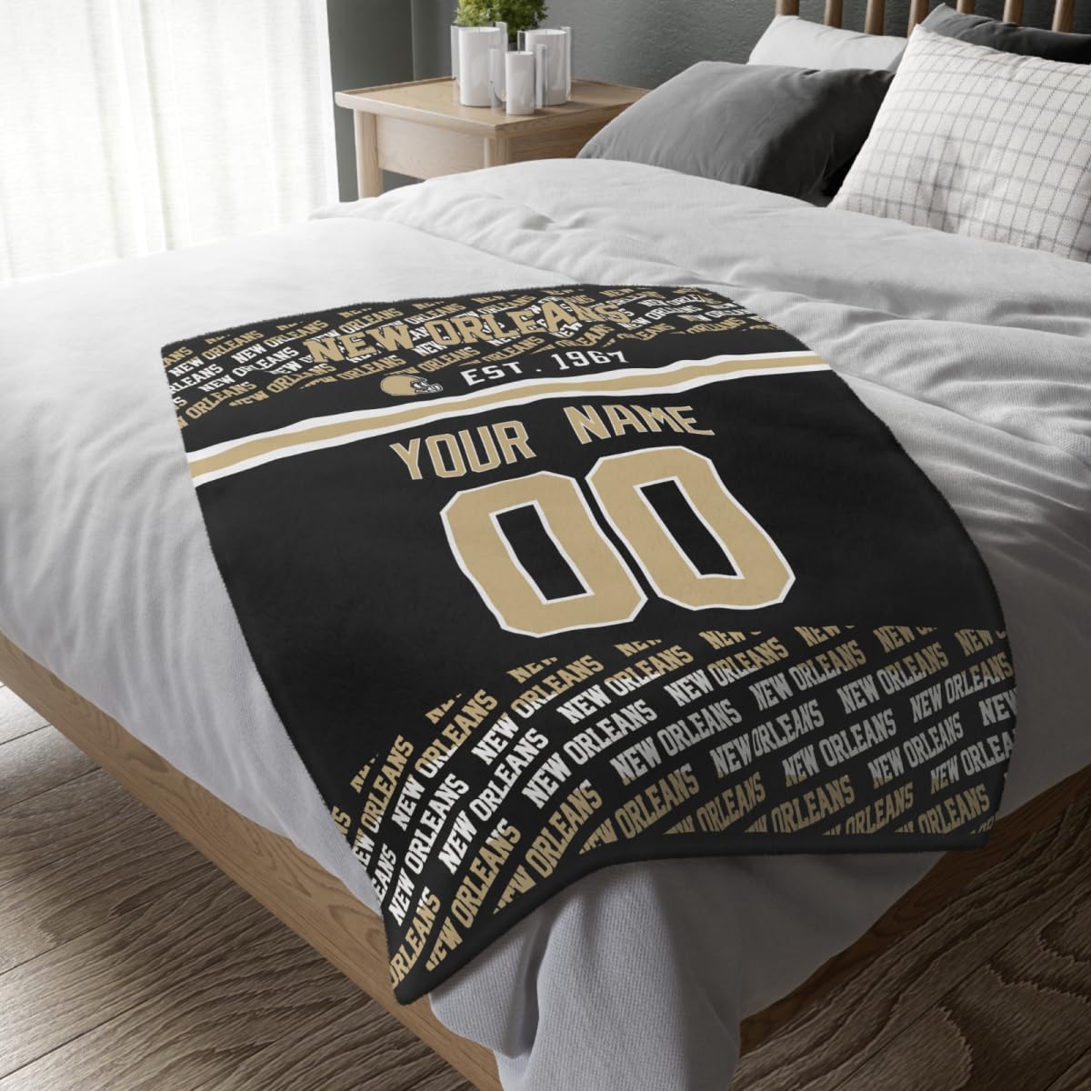 Custom Black Throw Blankets New Orleans City